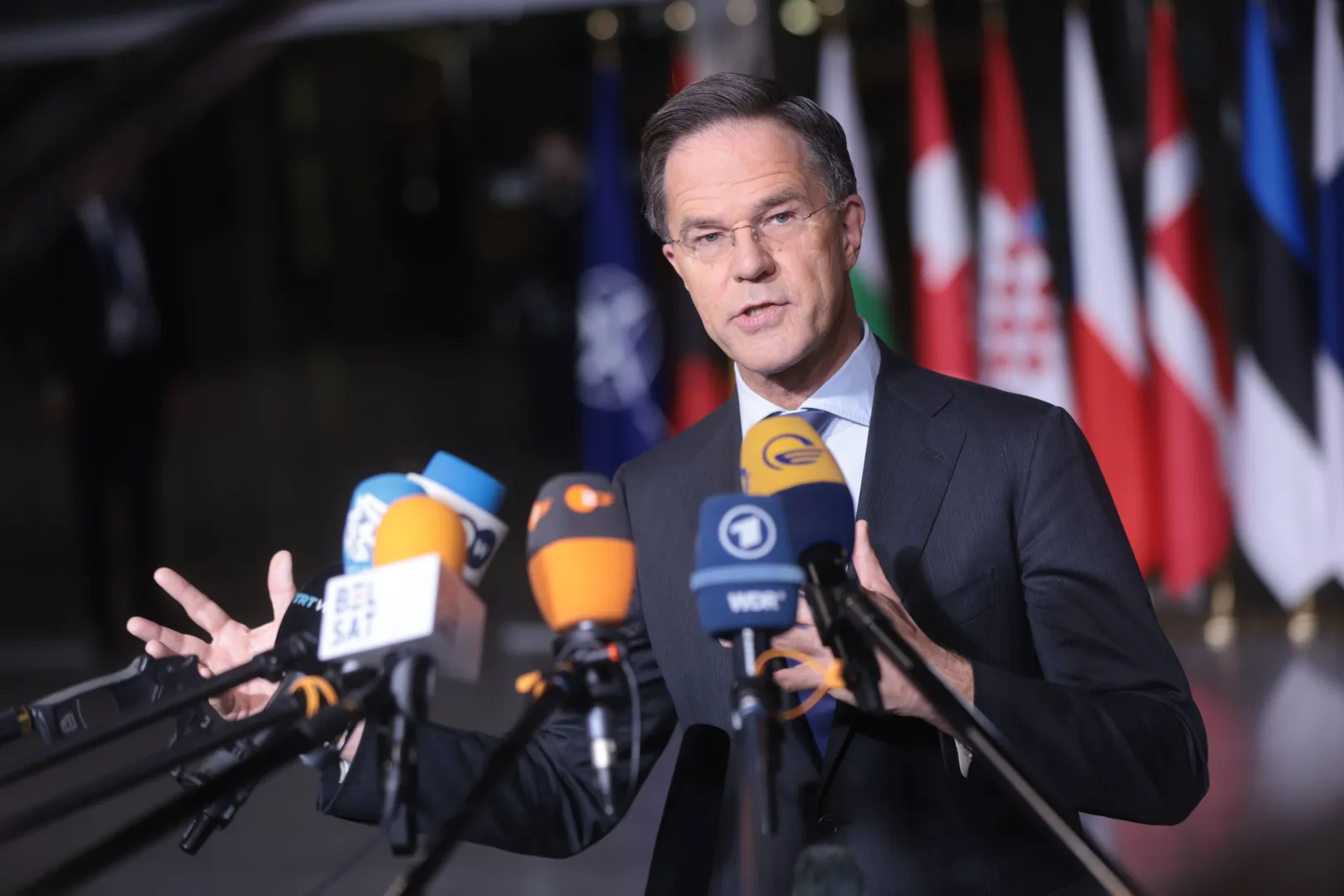 Sekretarz generalny NATO Mark Rutte. Fot. PAP/EPA/ OLIVIER HOSLET