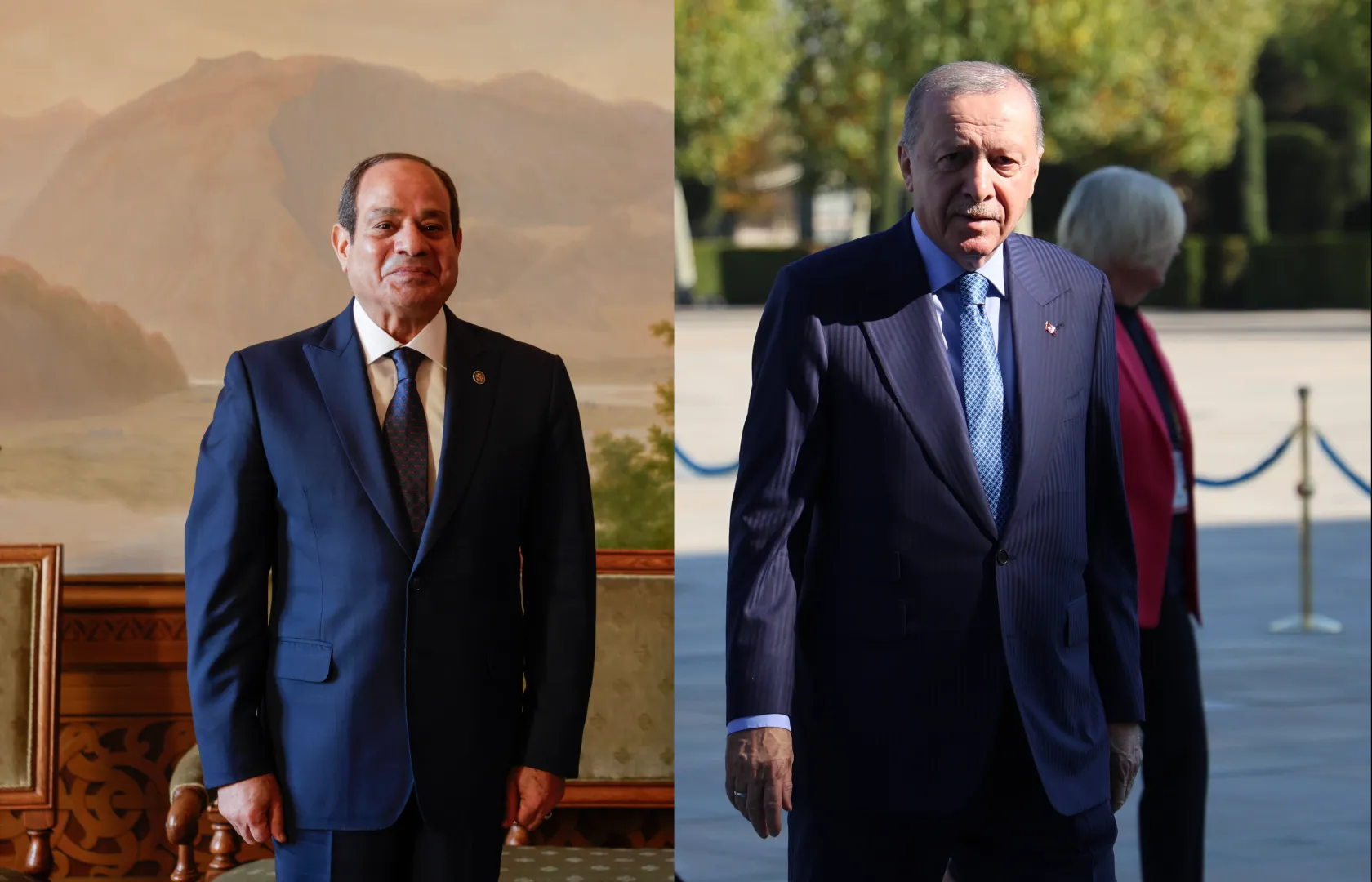 Abdel Fattah El-Sisi  oraz  Recep Tayyip Erdogan. Fot. EPA/JONAS BEEN i EPA/NECATI SAVAS 