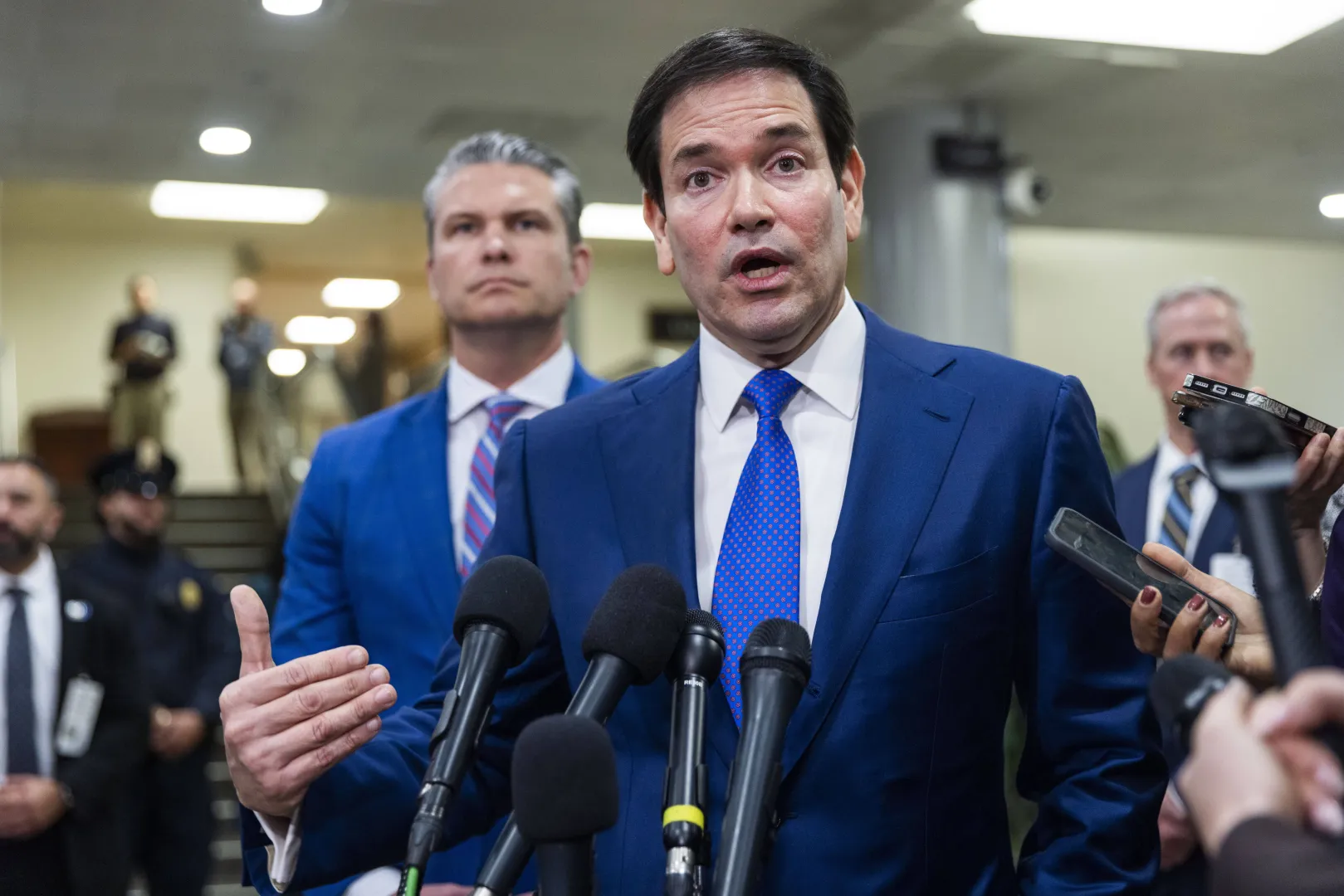 Amerykański sekretarz stanu Marco Rubio. Fot. PAP/EPA/	JIM LO SCALZO