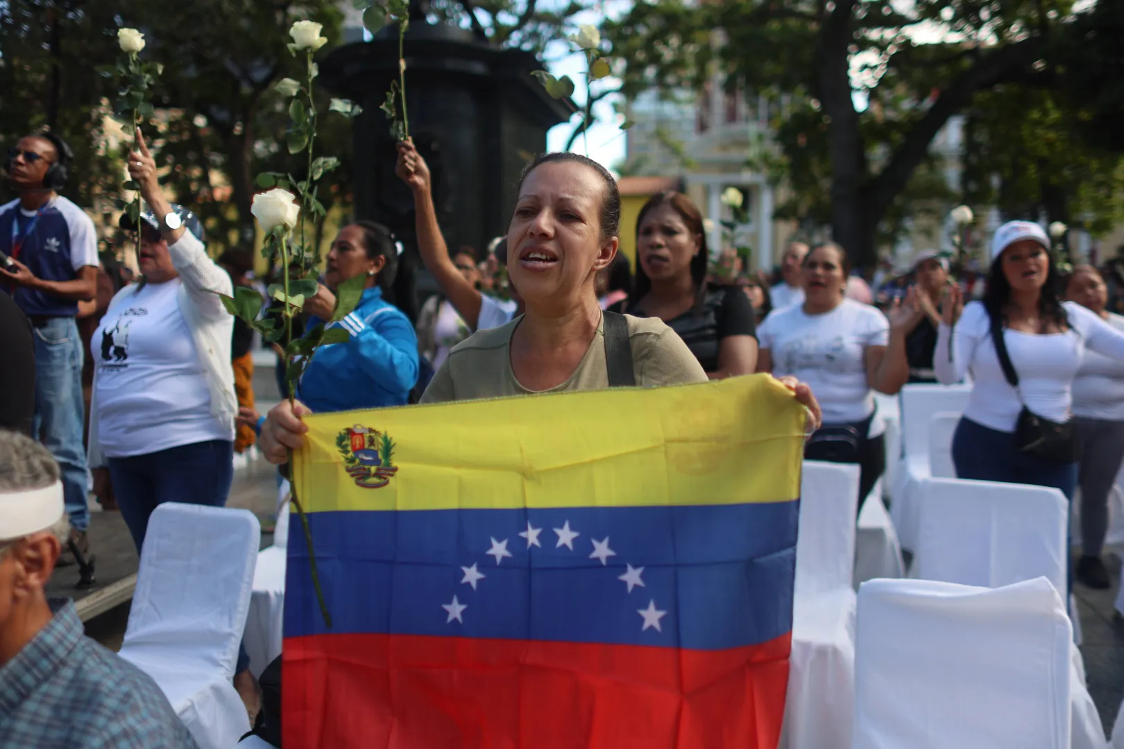 Demonstracja w Wenezueli. Fot. PAP/EPA/MIGUEL GUTIERREZ