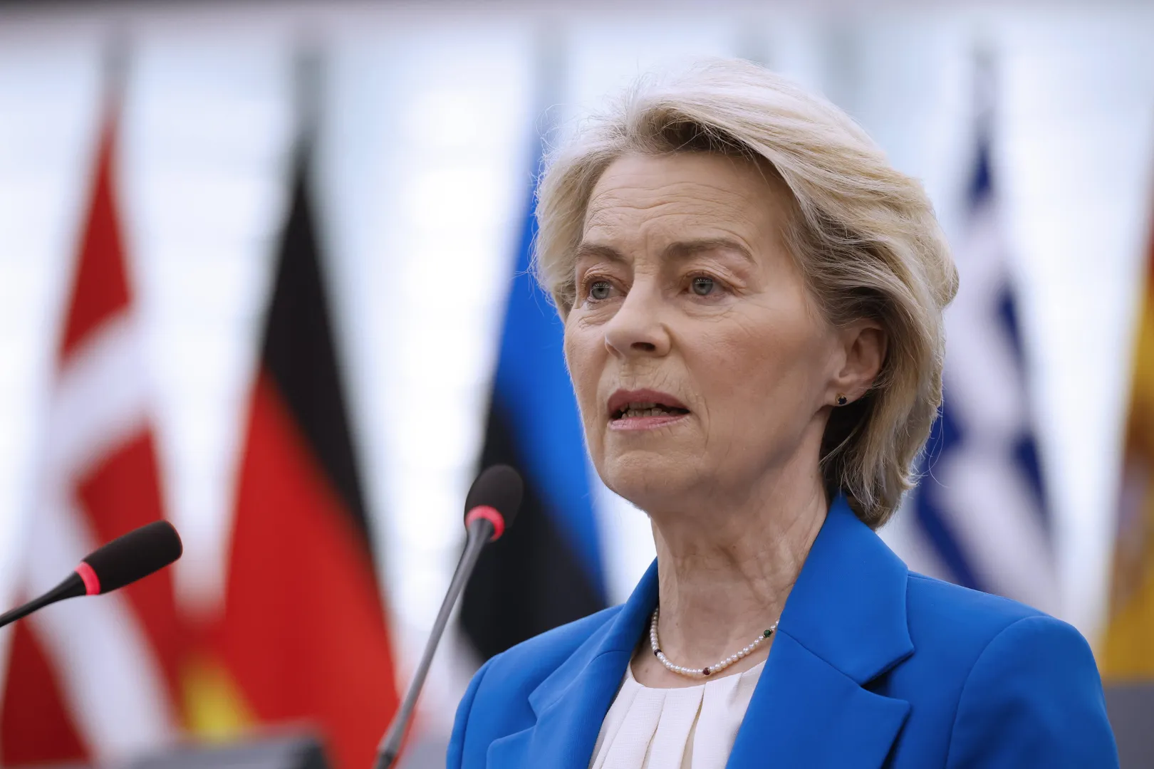 Szefowa KE Ursula von der Leyen. Fot. PAP/EPA/YOAN VALAT