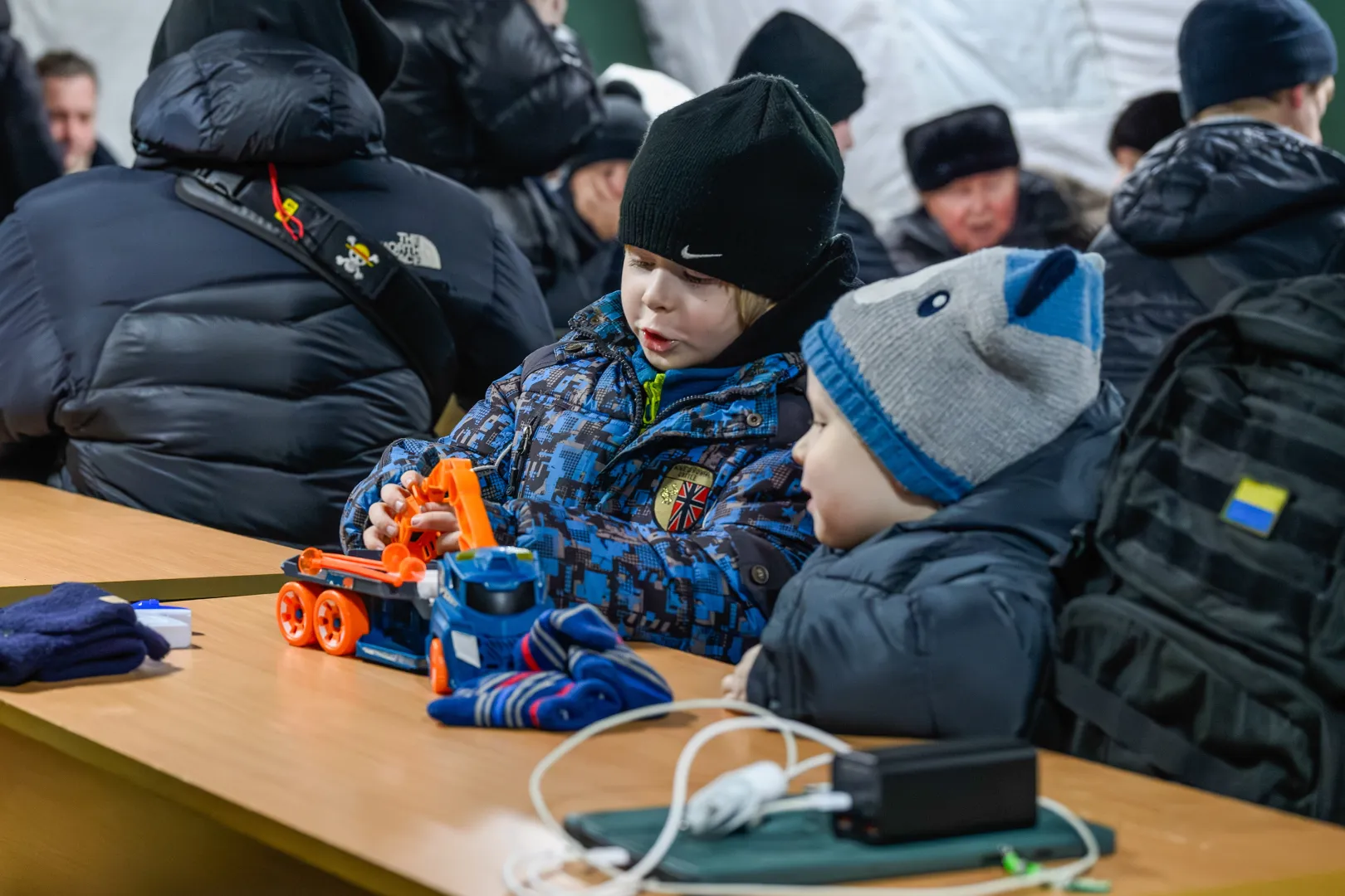 Ogrzewany namiot w Kijowie. Fot. PAP/	Vladyslav Musiienko