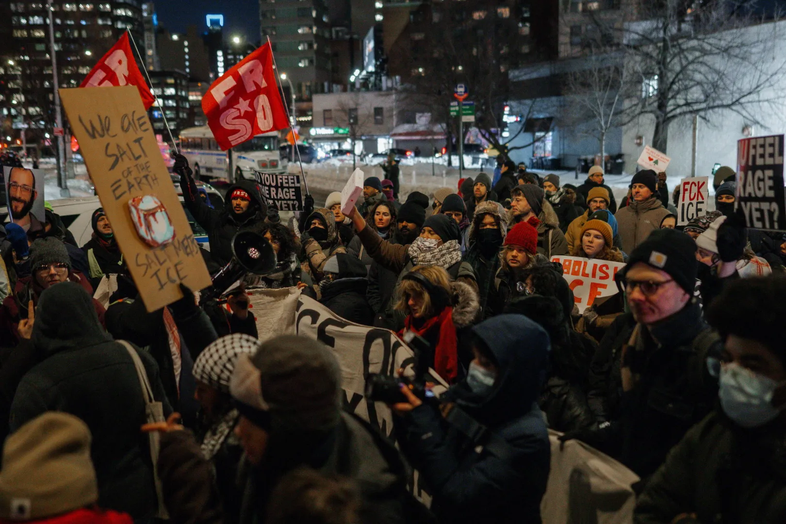 Protesy na ulicach Nowego Jorku w USA. Fot. PAP/ EPA/Olga Fedorova