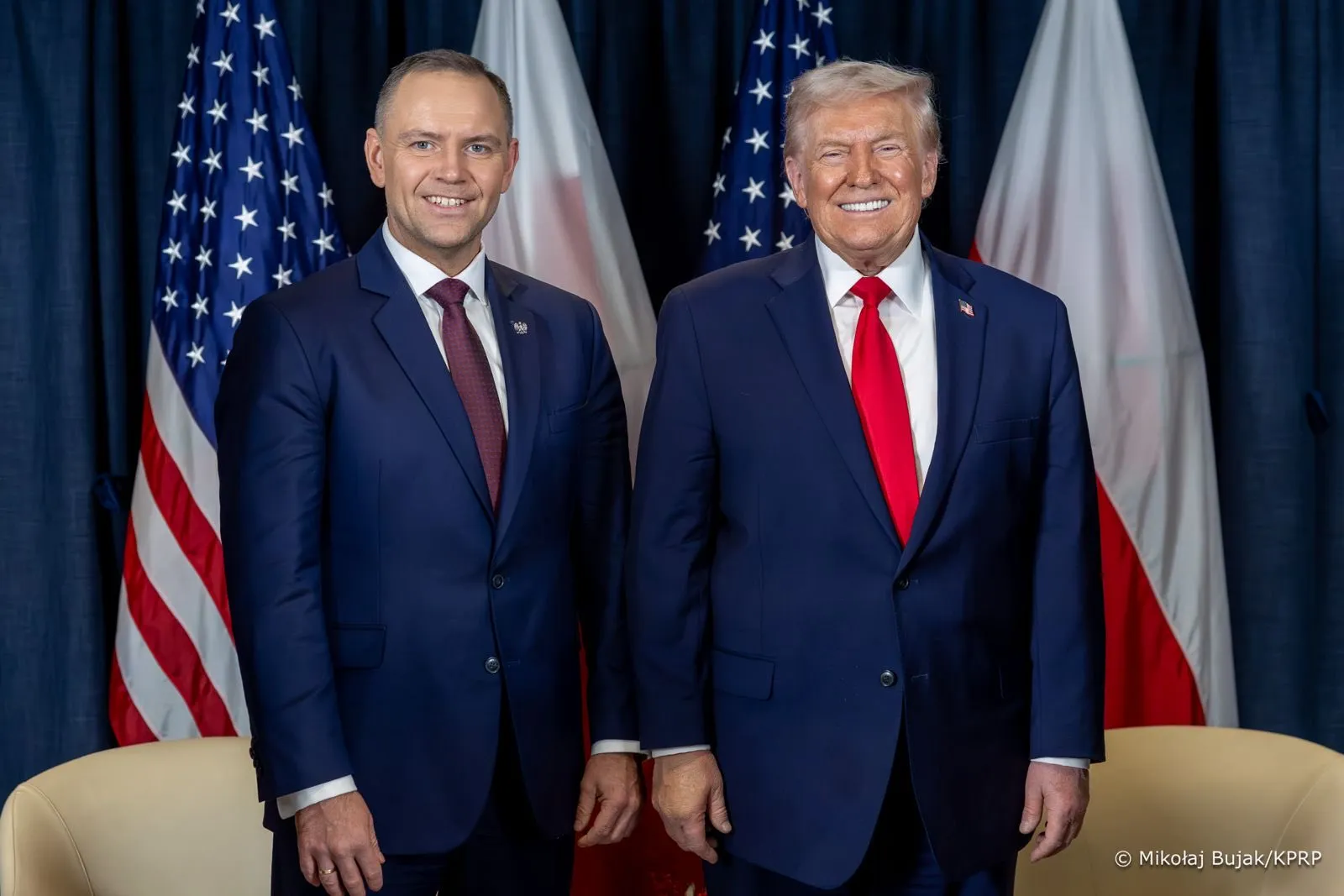 Prezydent Polski Karol Nawrocki i przywódca USA Donald Trump. Fot. Mikołaj Bujak/KPRP