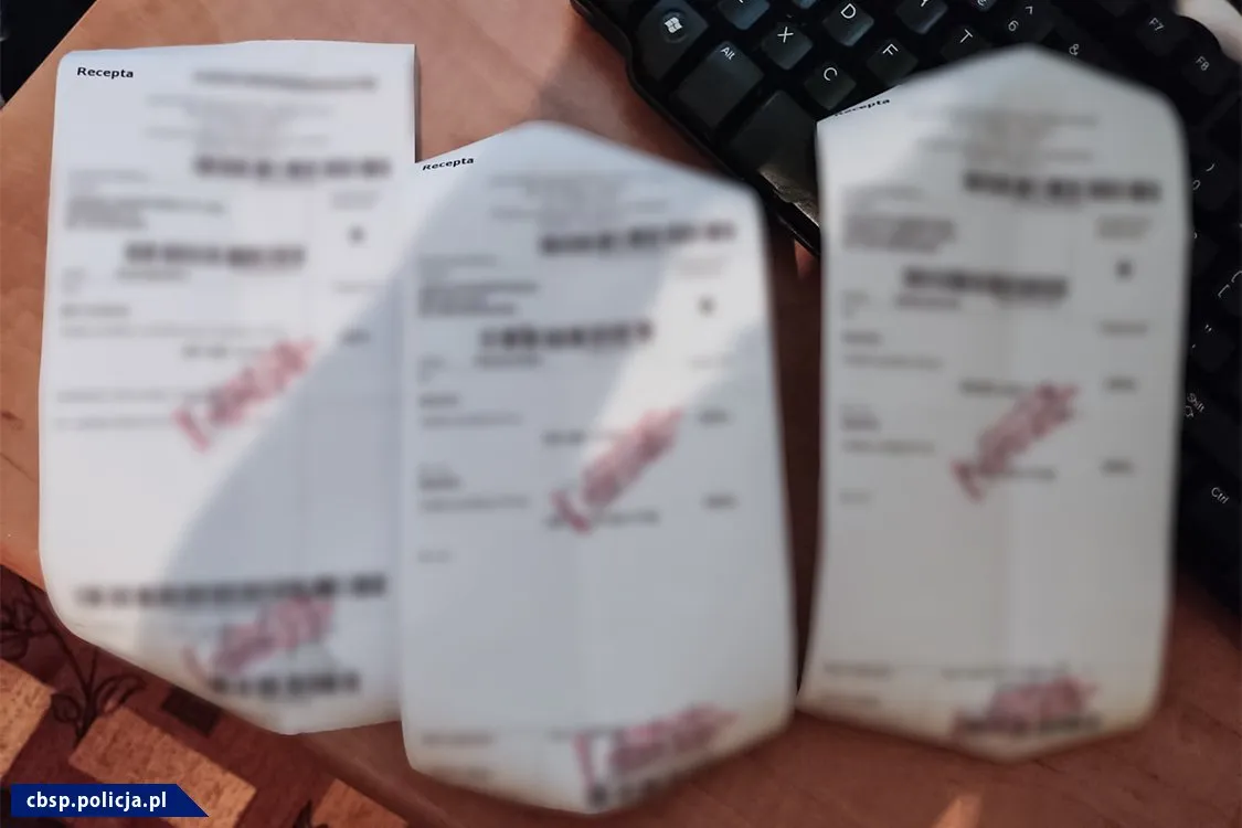 Zdjęcie poglądowe, recepty. Fot. cbsp.policja.pl