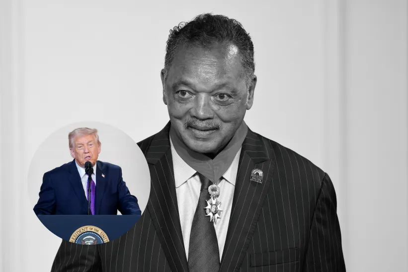 Donald Trump/Jesse Jackson. Fot. EPA/AARON SCHWARTZ/PAP/EPA/LUDOVIC MARIN / POOL MAXPPP