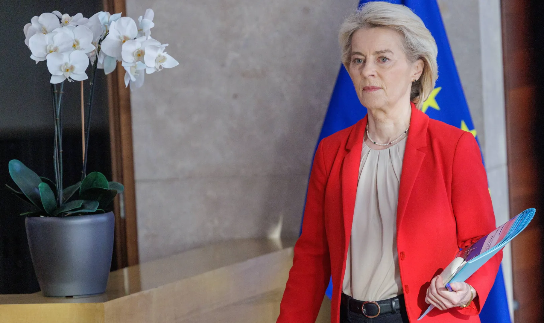 Szefowa KE Ursula von der Leyen. Fot. PAP/EPA/OLIVIER MATTHYS