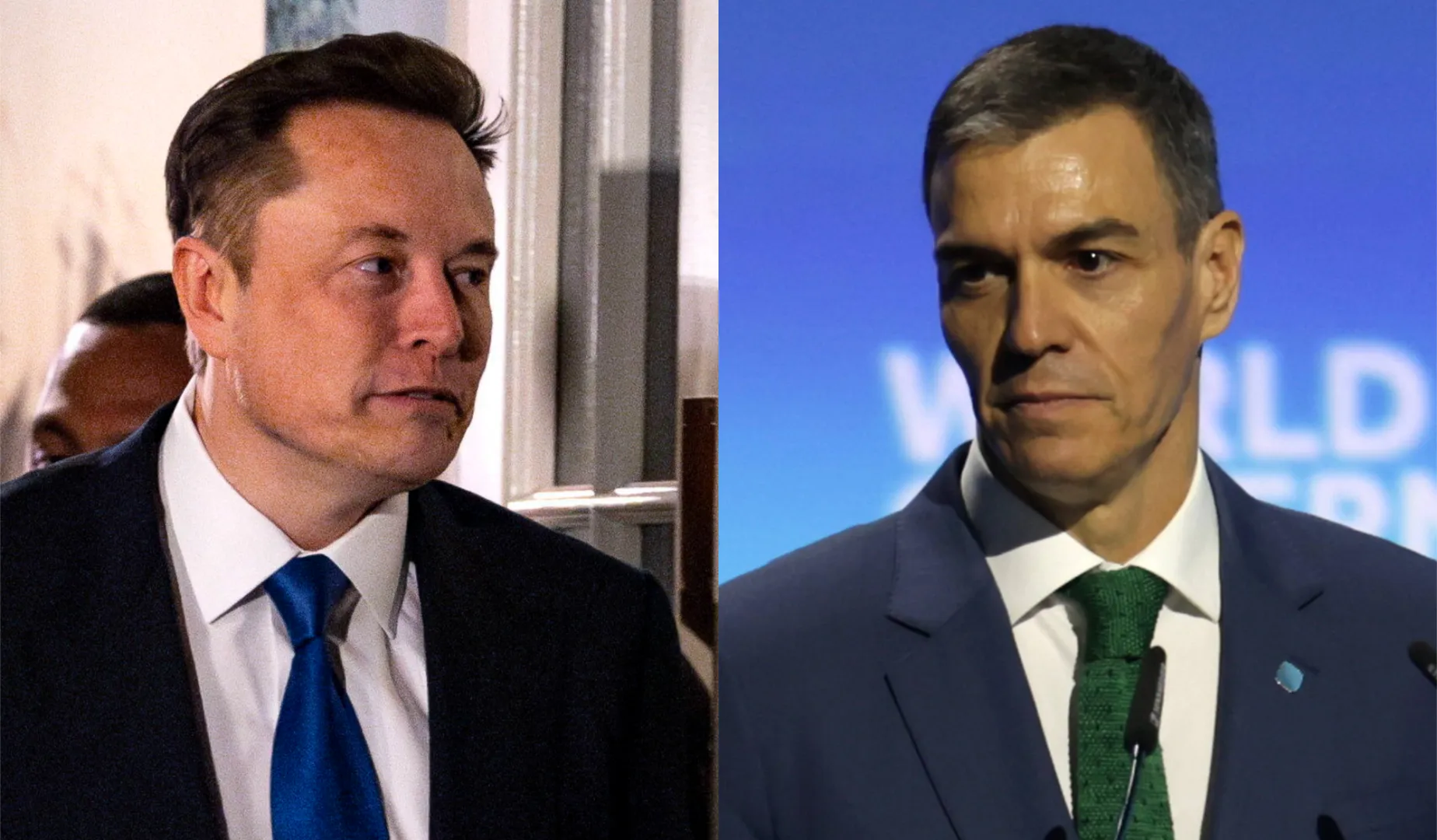 Elon Musk i premier Hiszpanii Pedro Sanchez. Fot. PAP/EPA/BONNIE CASH / POOL/ALI HAIDER