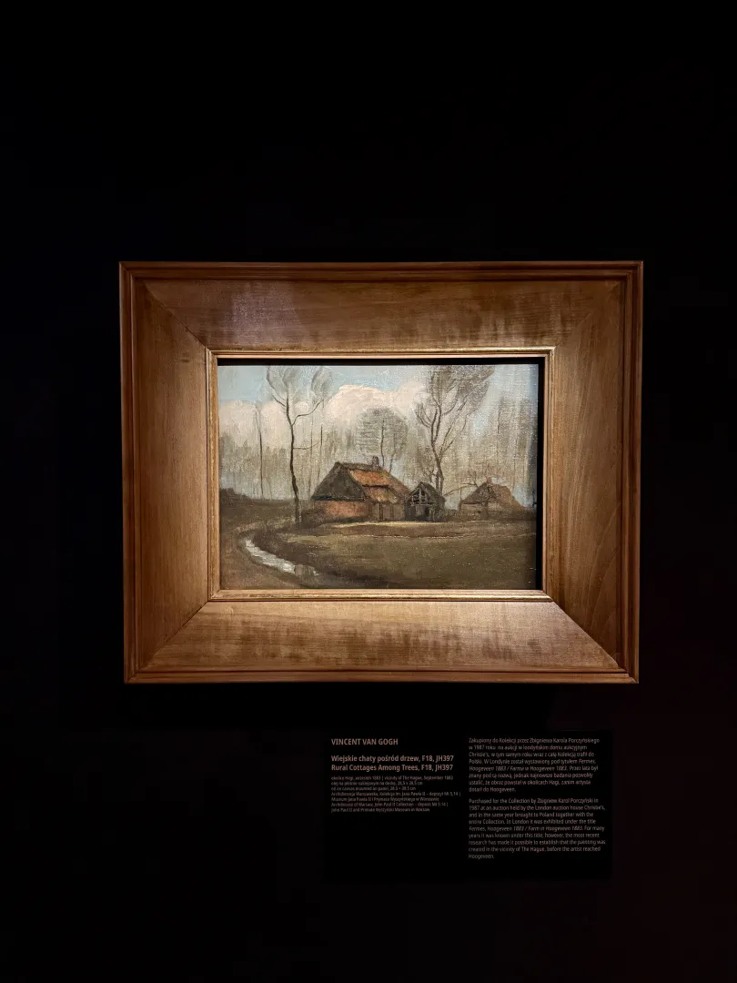 Obraz „Wiejskie chaty pośród drzew” Vincenta van Gogha. Fot. Muzeum Narodowego w Krakowie