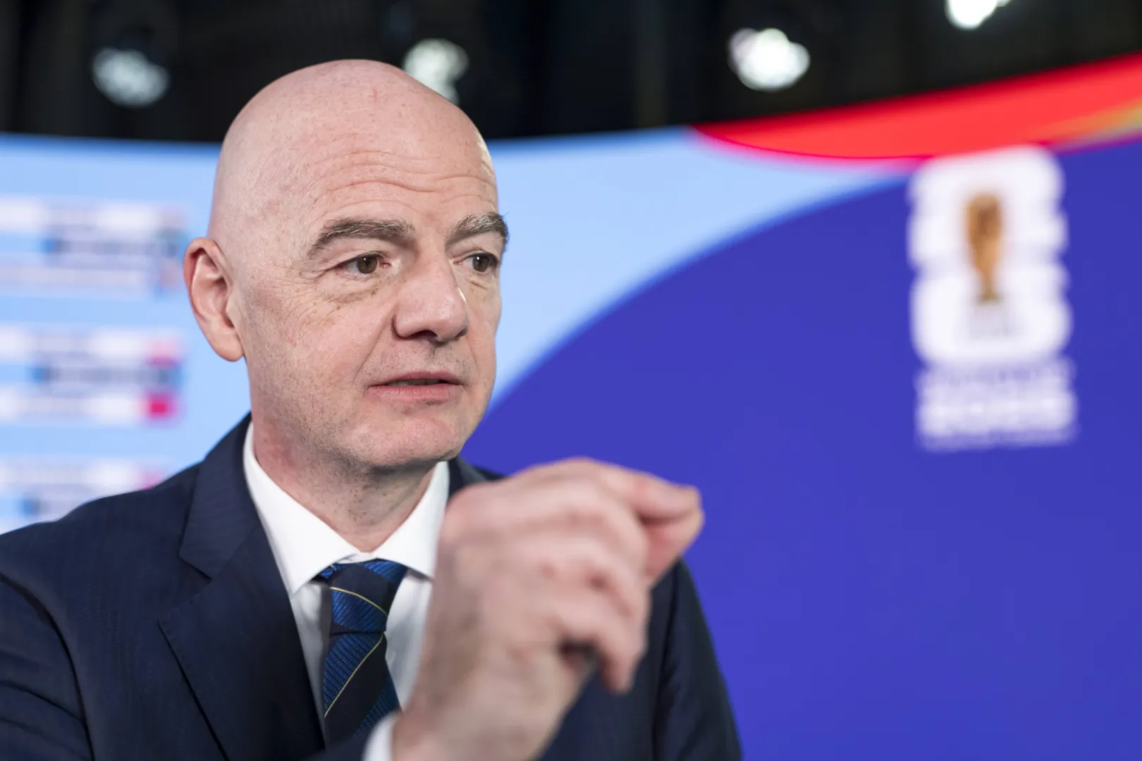 Prezydent Międzynarodowej Federacji Piłkarskiej (FIFA) Gianni Infantino. Fot. PAP/EPA/CLAUDIO THOMA