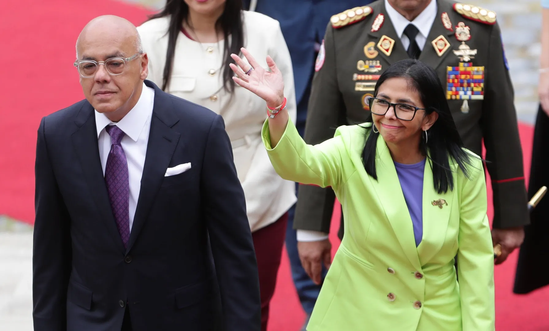 Jorge Rodriguez i Delcy Rodriguez Fot. PAP/EPA/RONALD PENA R