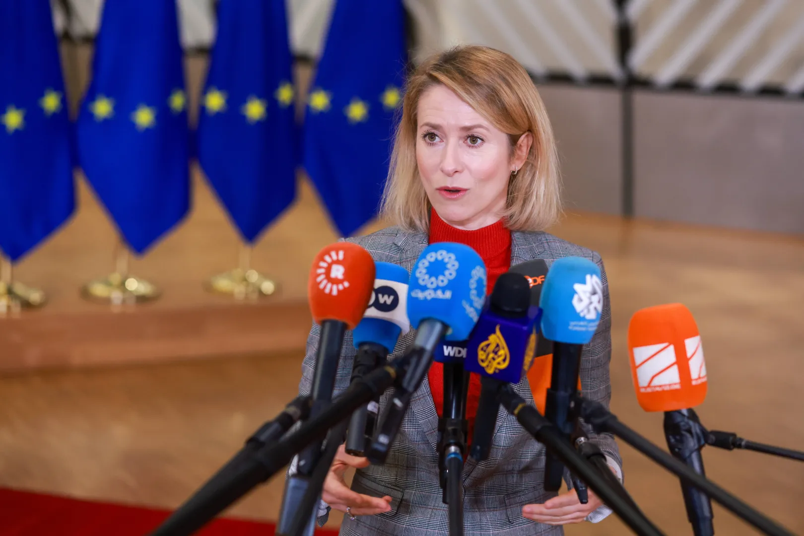 Кая Каллас. Fot. PAP/EPA/Olivier Hoslet