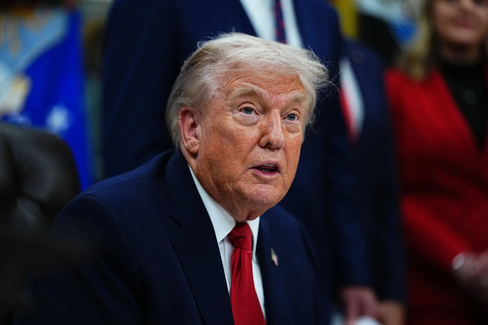 Prezydent Donald Trump. Fot. PAP/EPA/AARON SCHWARTZ / POOL