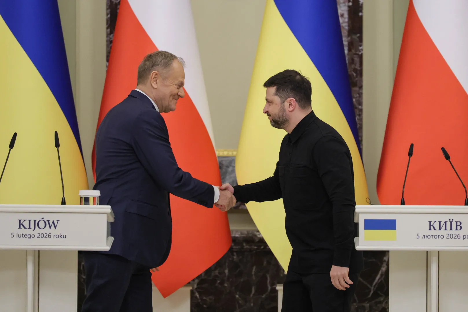 Дональд Туск і Володимир Зеленський. Fot. PAP/Paweł Supernak