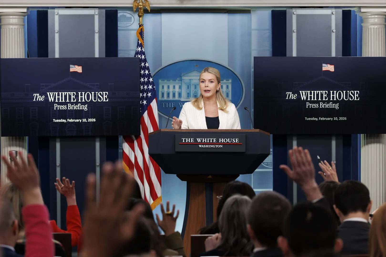 Rzeczniczka Białego Domu Karoline Leavitt. Fot. PAP/EPA/WILL OLIVER