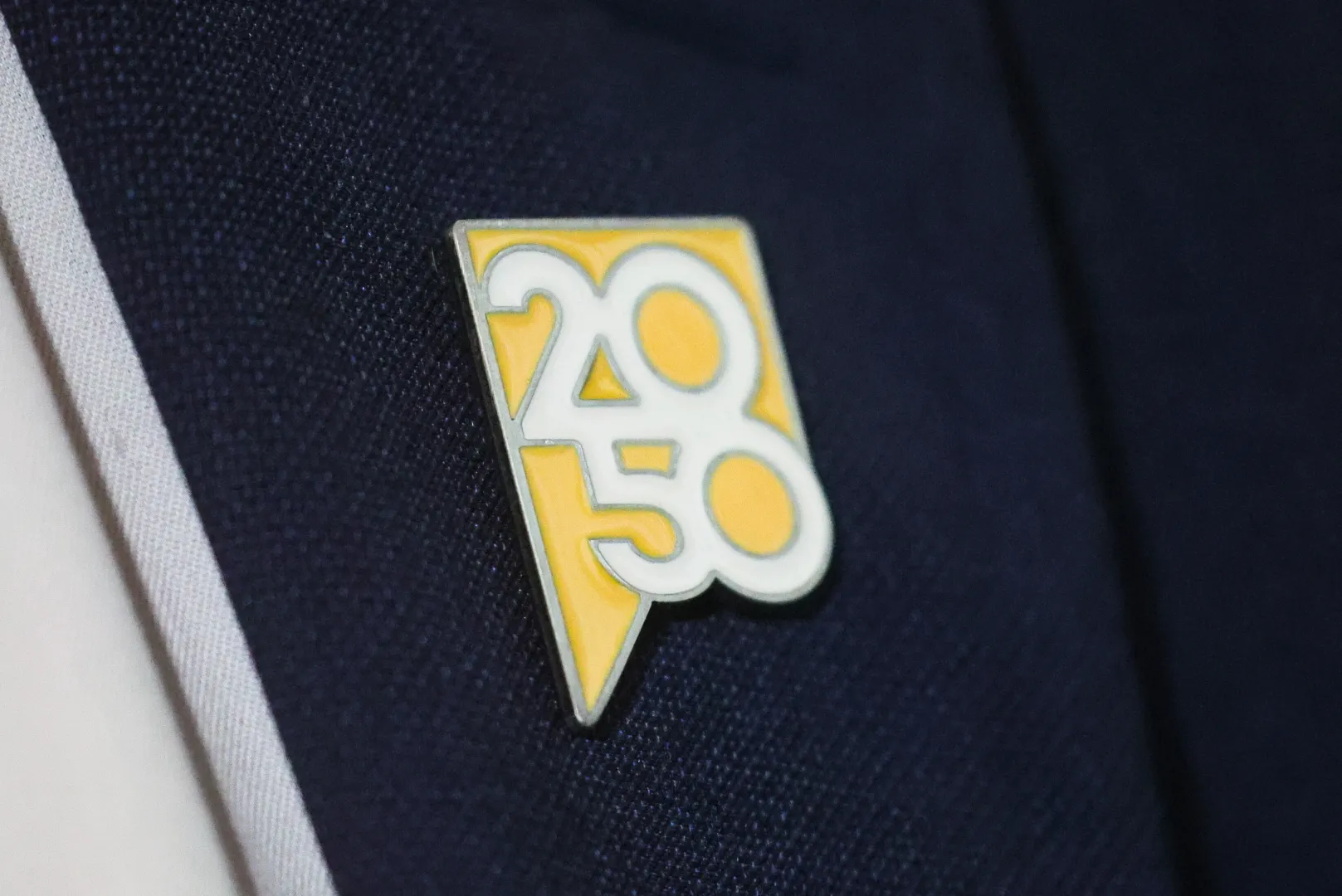 Znaczek partii Polska 2050 w Sejmie w Warszawie. Fot. PAP/Leszek Szymański