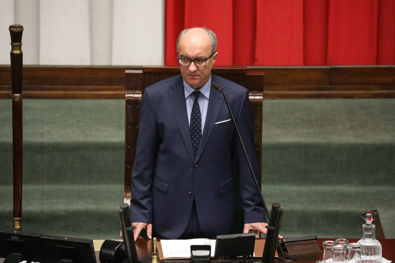 Marszałek Sejmu Włodzimierz Czarzasty na sali obrad Sejmu. Fot. PAP/Tomasz Gzell