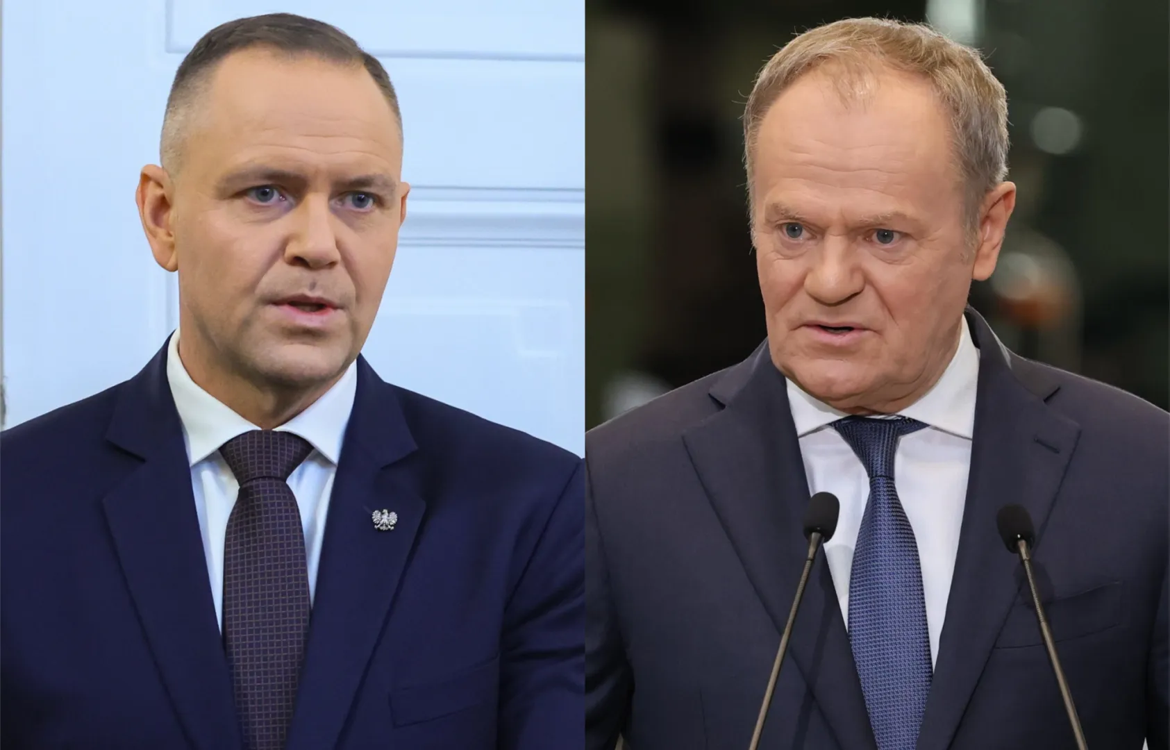 Prezydent Karol Nawrocki i premier Donald Tusk. Fot. PAP/Leszek Szymański/Albert Zawada