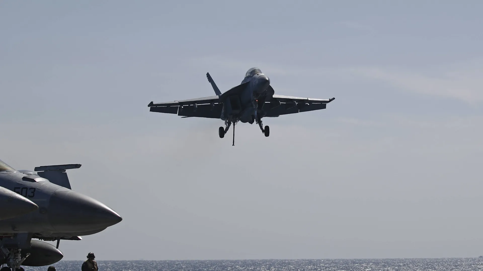 Myśliwiec F/A-18 Super Hornet Fot. PAP/EPA/JEON HEON-KYUN/POOL