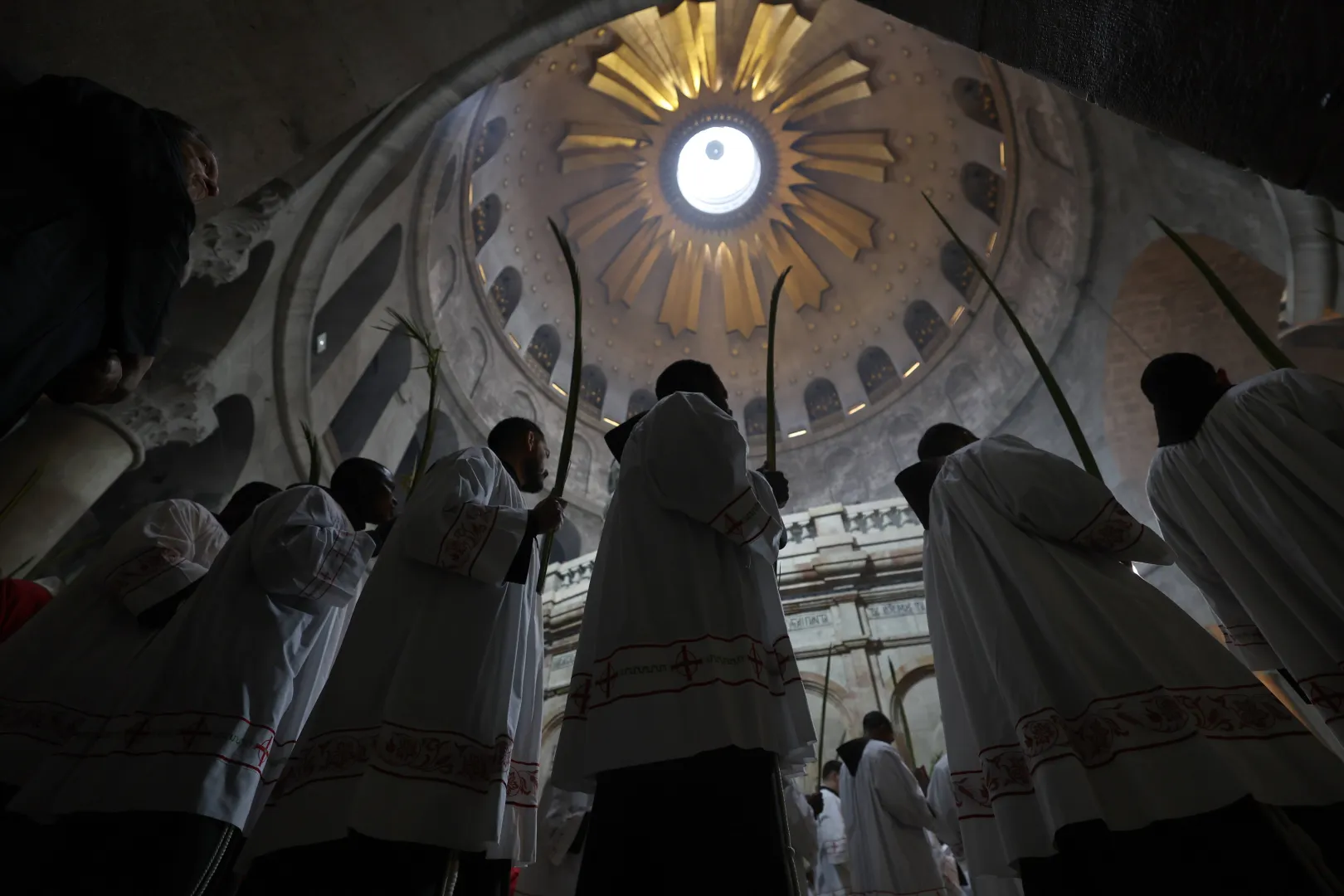 Niedziela Palmowa w Bazylice Grobu Pańskiego w Jerozolimie (zdj. ilustracyjne) Fot. PAP/EPA/ATEF SAFADI