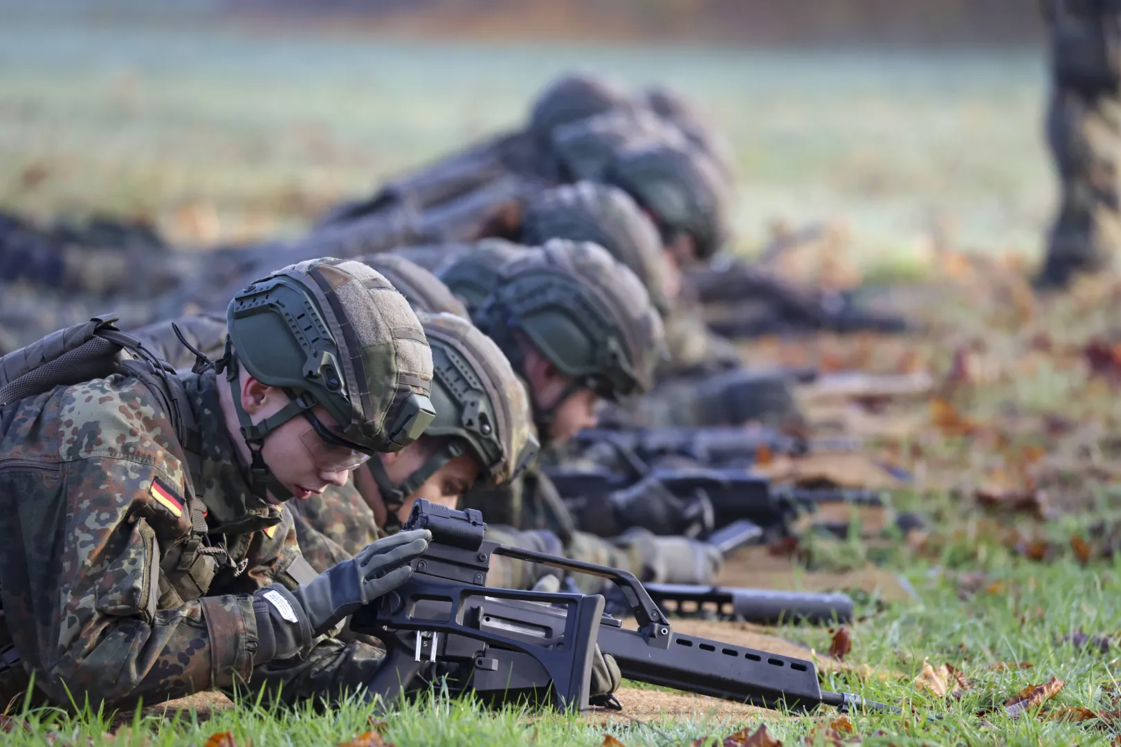 Учения в немецкой армии.	Fot. PAP/EPA/CHRISTOPHER NEUNDORF