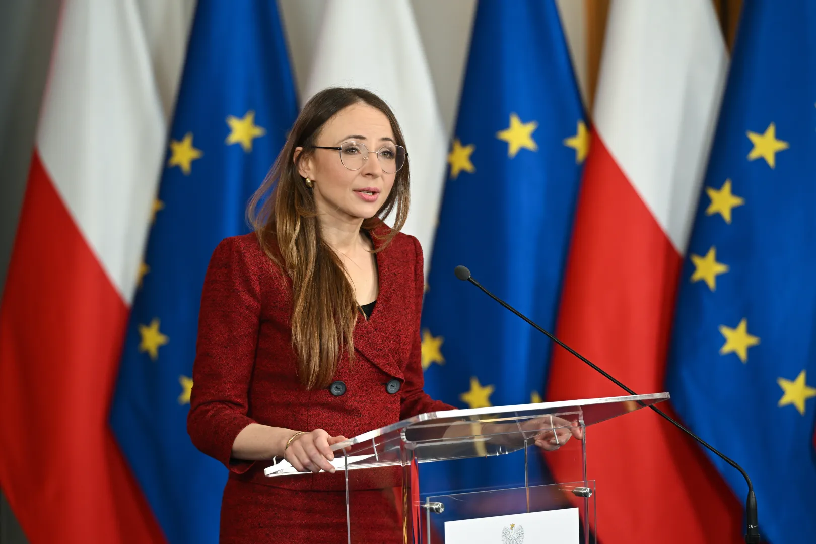 Szefowa MRPiPS Agnieszka Dziemianowicz-Bąk. Fot. PAP/Radek Pietruszka