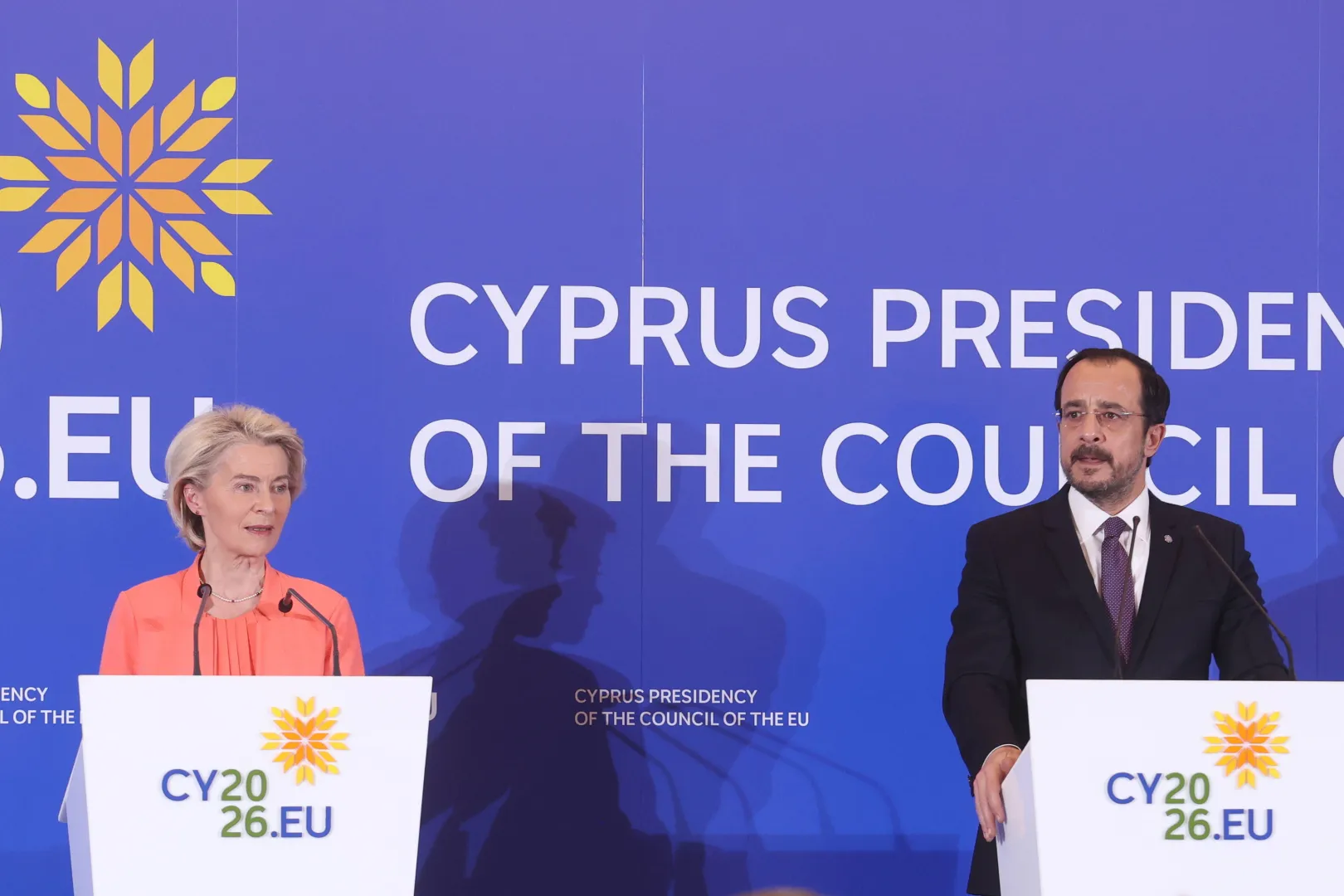  Ursula von der Leyen, Nicos Christodoulide Fot. PAP/EPA/GEORGE CHRISTOPHOROU