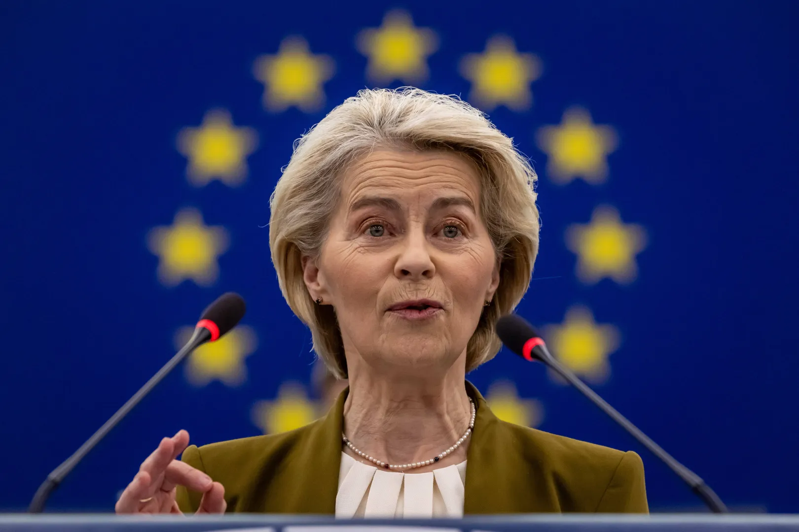  Ursula von der Leyen. Fot. PAP/EPA/CHRISTOPHE PETIT TESSON