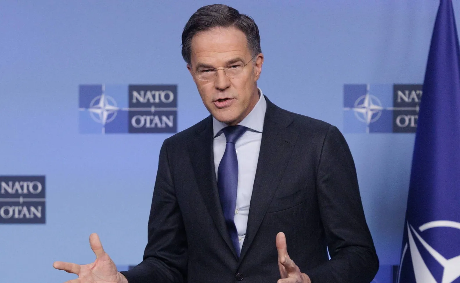 Sekretarz generalny NATO Mark Rutte. Fot. PAP/EPA/OLIVIER MATTHYS