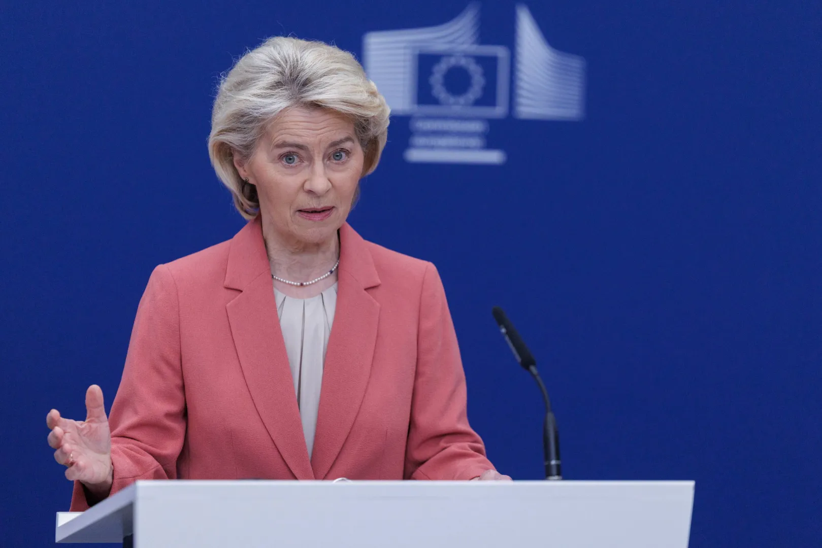 Ursula von der Leyen. Fot. PAP/EPA/OLIVIER MATTHYS