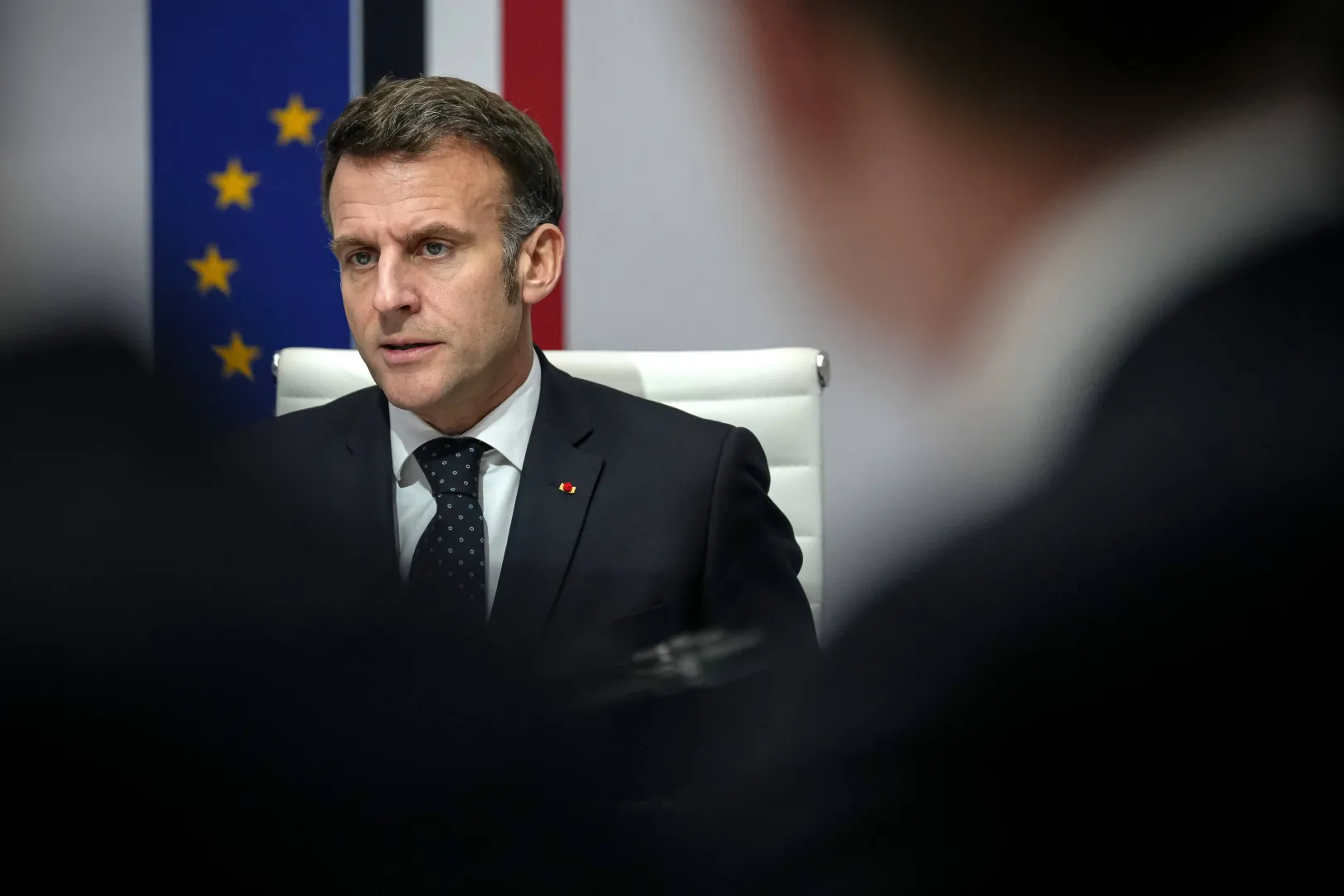 Prezydent Francji Emmanuel Macron. Fot. PAP/EPA/AURELIEN MORISSARD / POOL