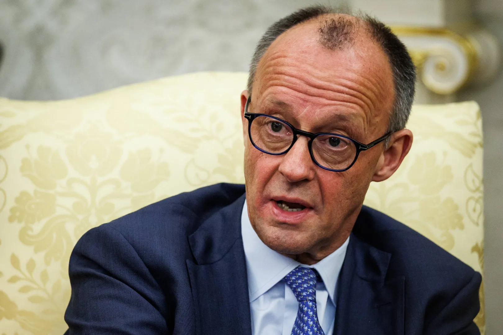 Kanclerz Niemiec Friedrich Merz. Fot. PAP/EPA/	SAMUEL CORUM / POOL