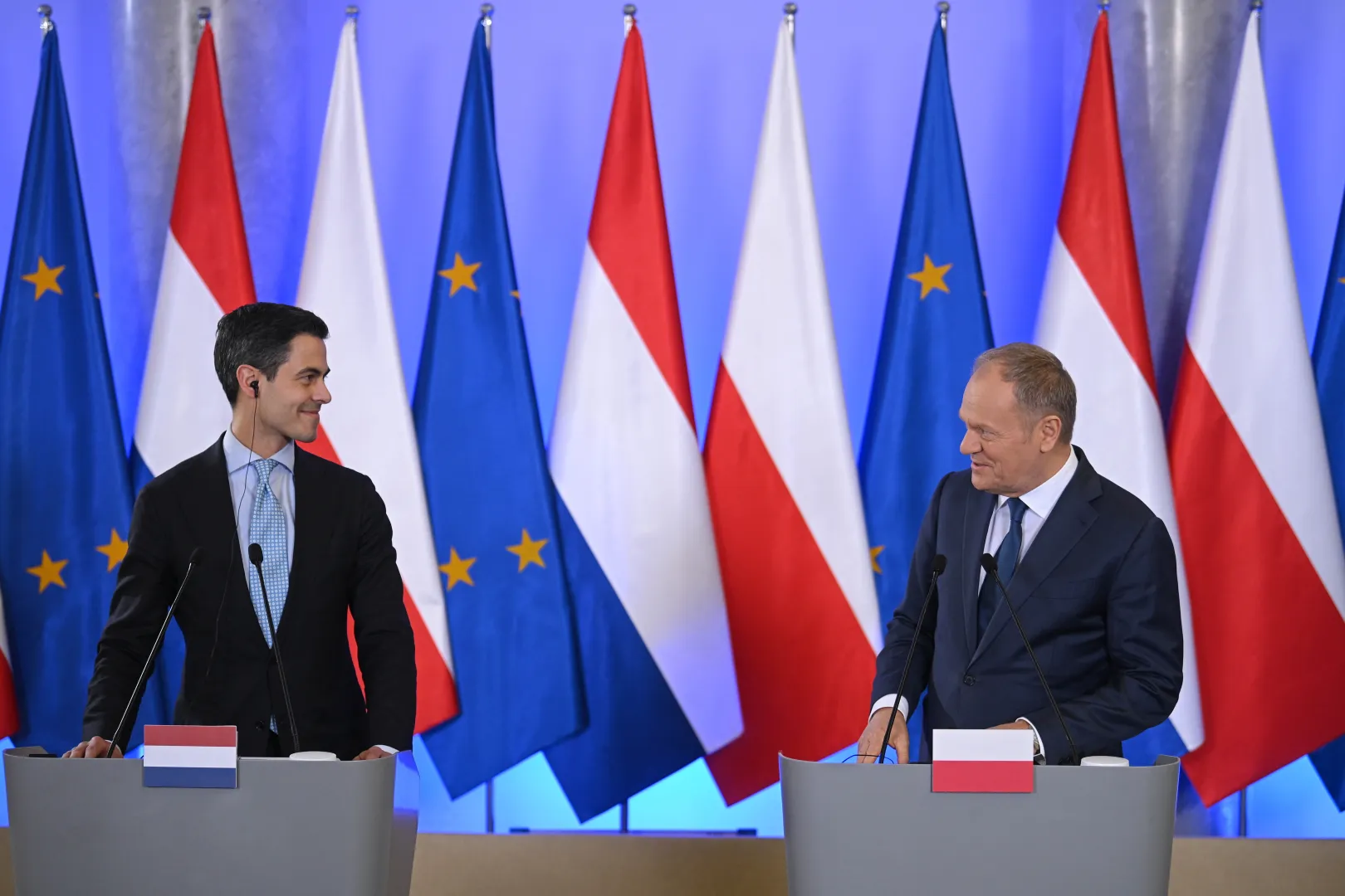 Роб Єттен і Дональд Туск. Fot. PAP/Marcin Obara