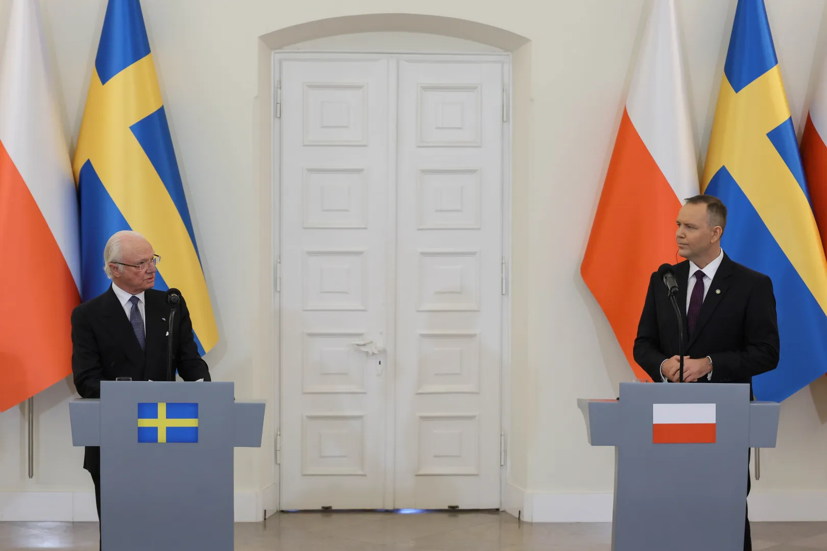 Карл XVI Густав і Кароль Навроцький. Fot. PAP/Paweł Supernak