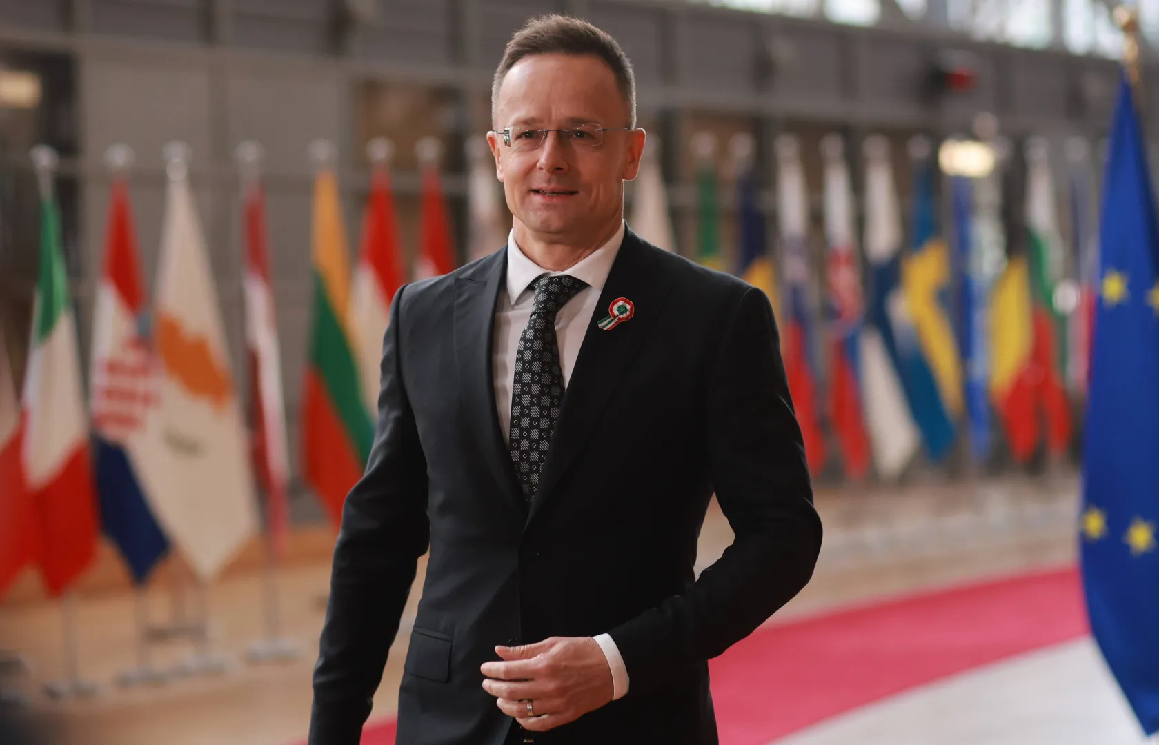 Minister spraw zagranicznych Węgier Peter Szijjarto. Fot. PAP/EPA/OLIVIER HOSLET