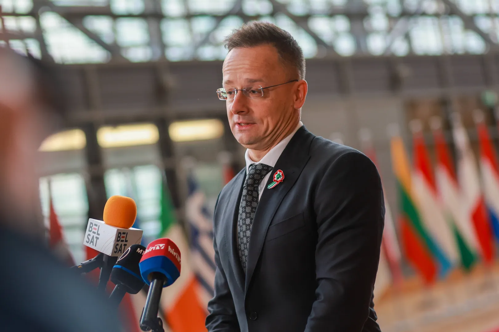 Peter Szijjarto Fot. PAP/EPA/OLIVIER HOSLET