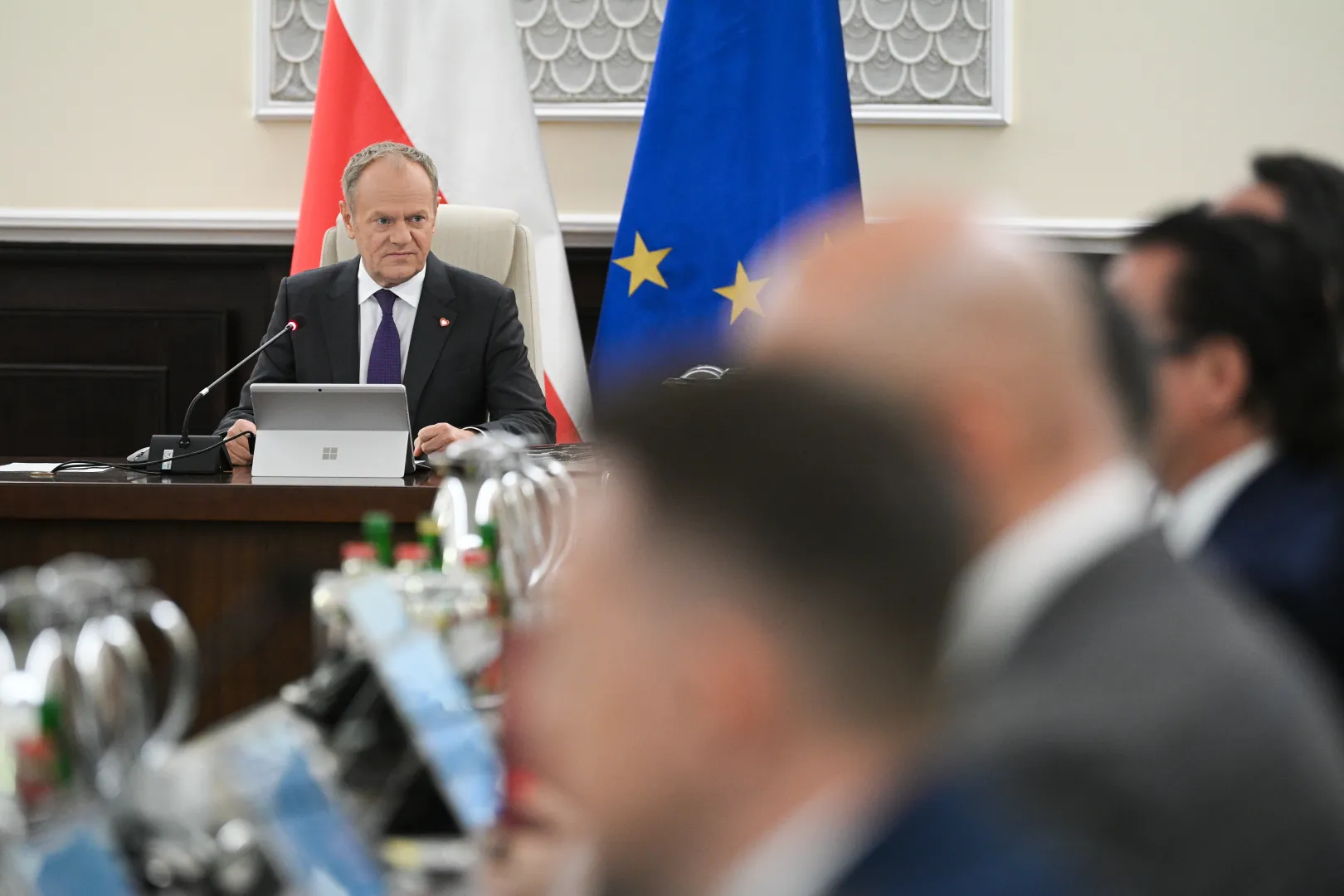 Premier Donald Tusk na posiedzeniu rządu Fot. PAP/Marcin Obara