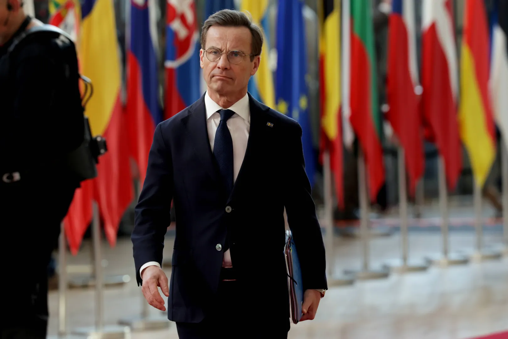 Premier Szwecji Ulf Kristersson. Fot. PAP/EPA/OLIVIER MATTHYS