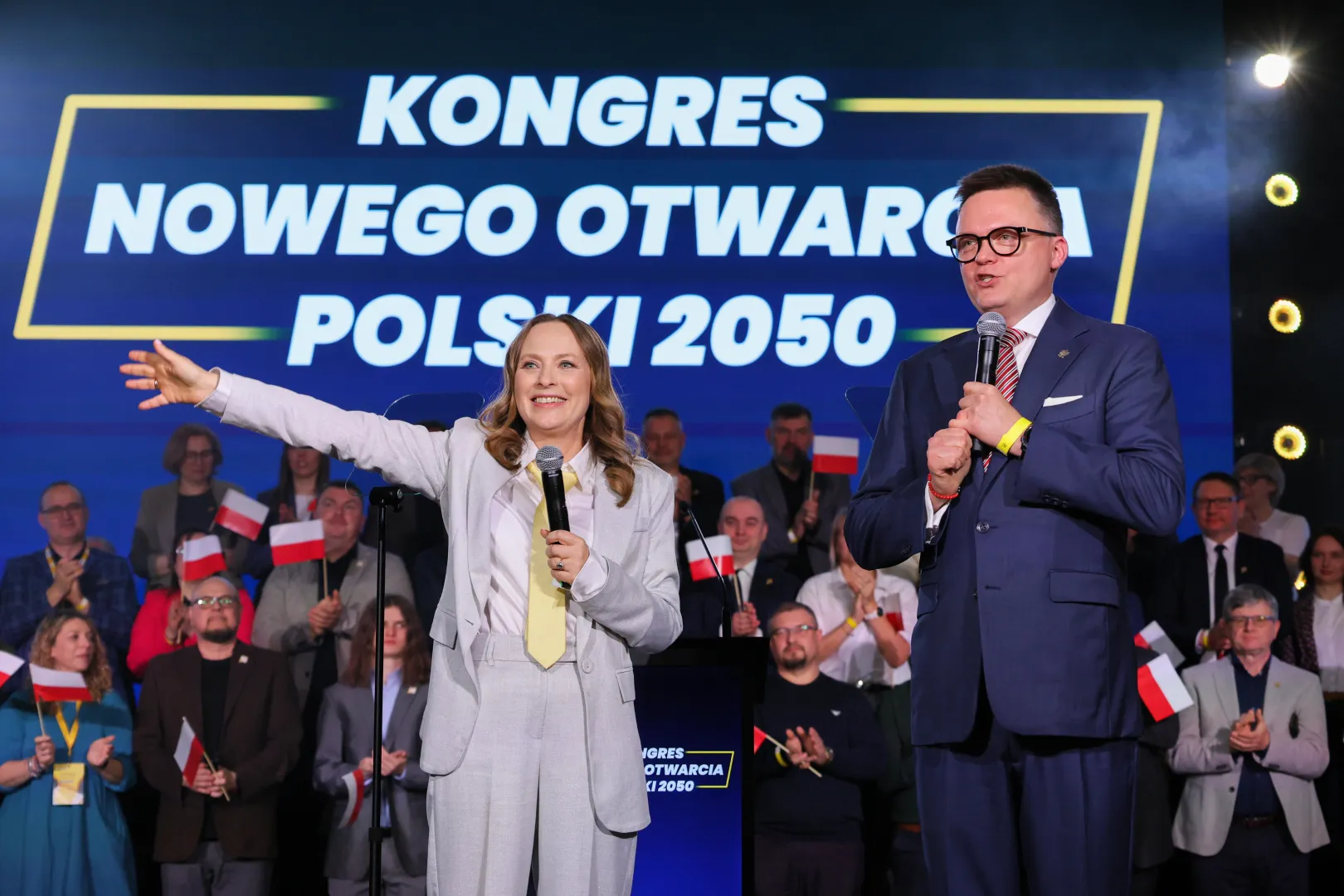 Pełczyńska-Nałęcz: Polska 2050 Rzeczpospolitej Polskiej to jest od dzisiaj nazwa naszej partii. Fot. PAP/Paweł Supernak