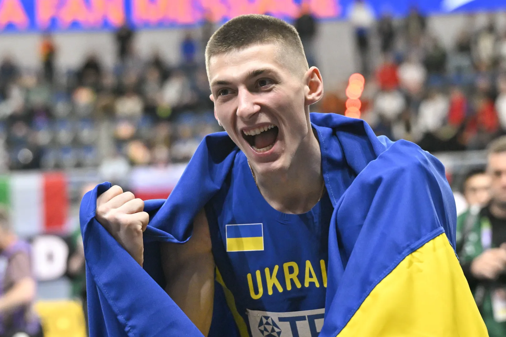 Halowe mistrzostwa świata w lekkiej atletyce w Toruniu. Ukrainiec Oleh Doroszczuk. Fot. PAP/Radek Pietruszka