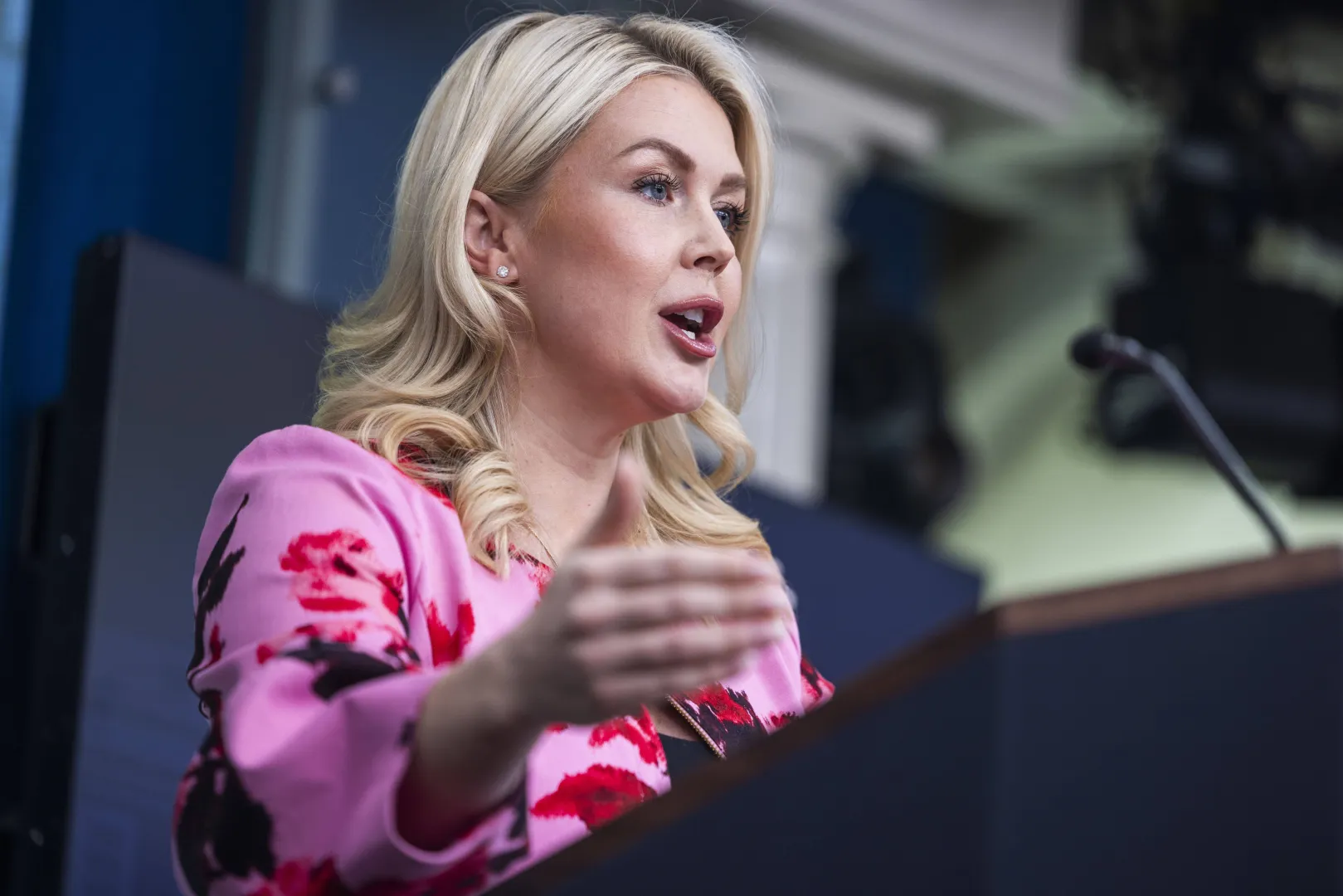 Rzeczniczka Białego Domu Karoline Leavitt. Fot. PAP/EPA/JIM LO SCALZO