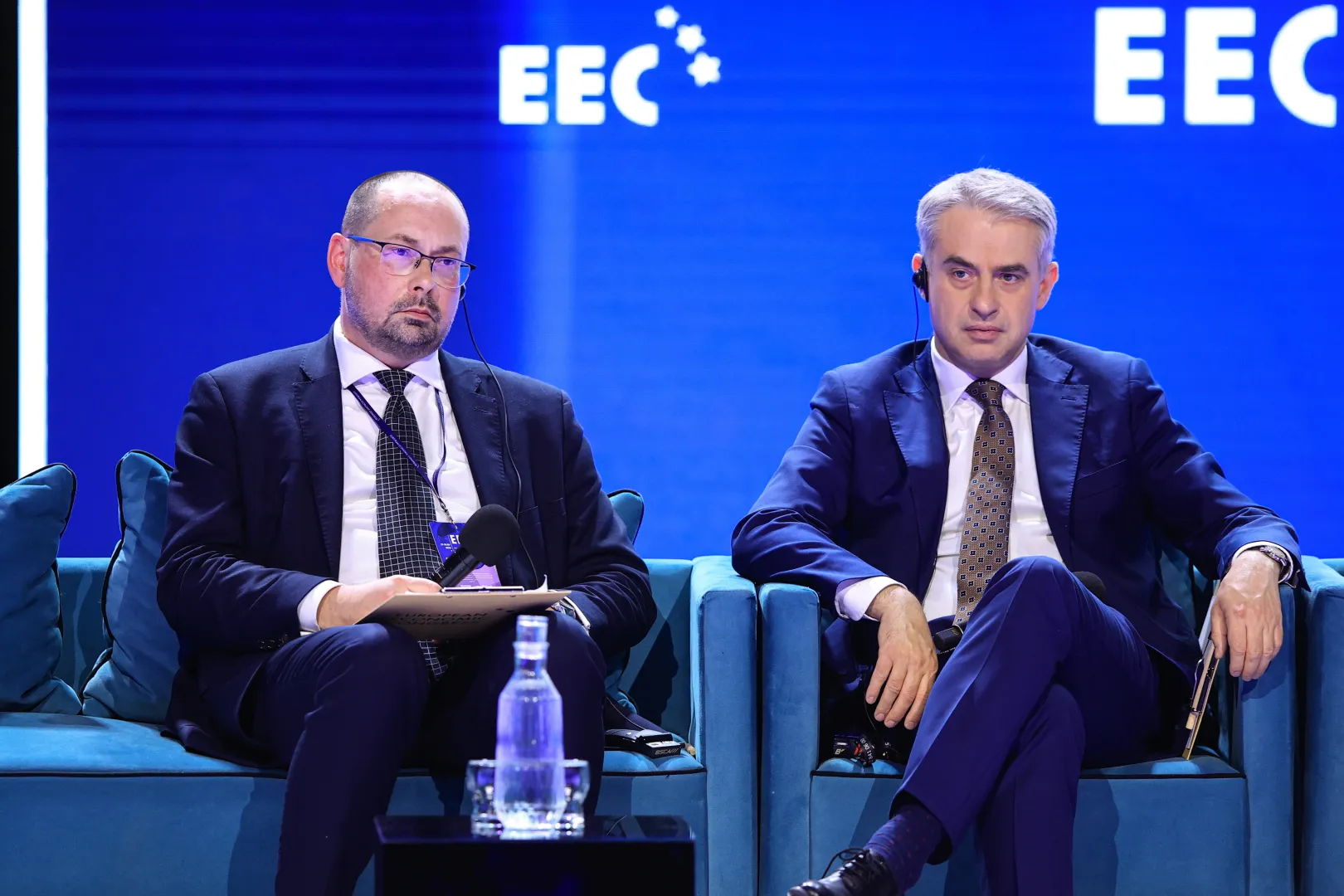 Dyrektor generalny Polskiej Agencji Prasowej Marek Błoński (L) i wicepremier, minister cyfryzacji Krzysztof Gawkowski (P) Fot. PAP/Jarek Praszkiewicz