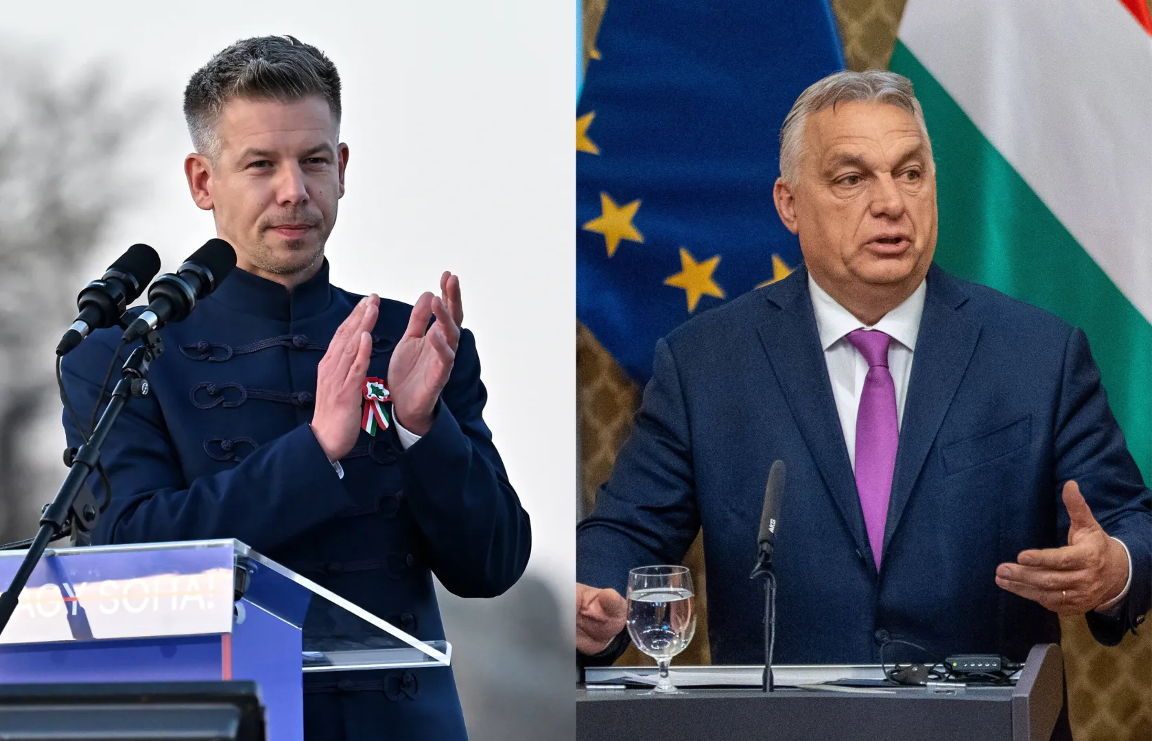 Peter Magyar i Viktor Orban Fot. PAP/EPA/Tibor Illyes/JAKUB GAVLAK