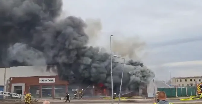 Pożar marketu w Czersku, fot. KP PSP w Chojnicach