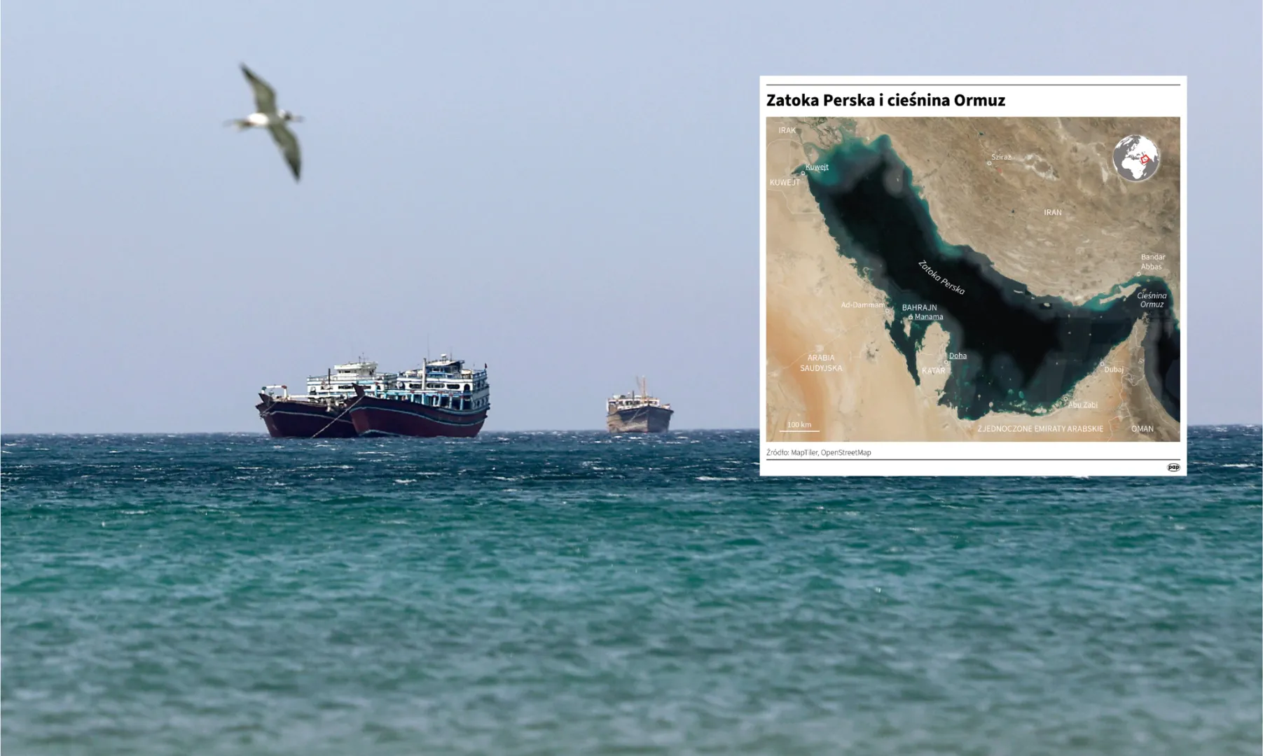 Statki w cieśninie Ormuz (zdjęcie ilustracyjne). Fot. EPA/ALI HAIDER