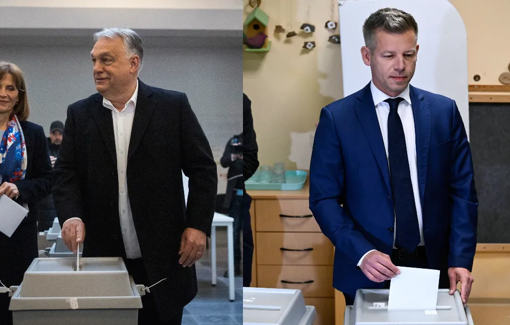 Wiktor Orban, Peter Magyar. fOT.  EPA/Robert Hegedus I  EPA/AKOS KAISER