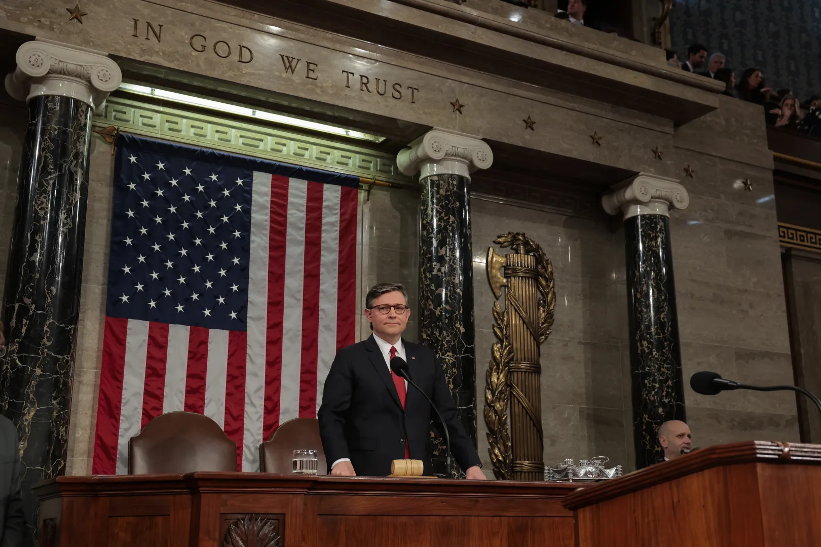 Spiker Izby Reprezentantów Mike Johnson. Fot. EPA/KYLIE COOPER / POOL 