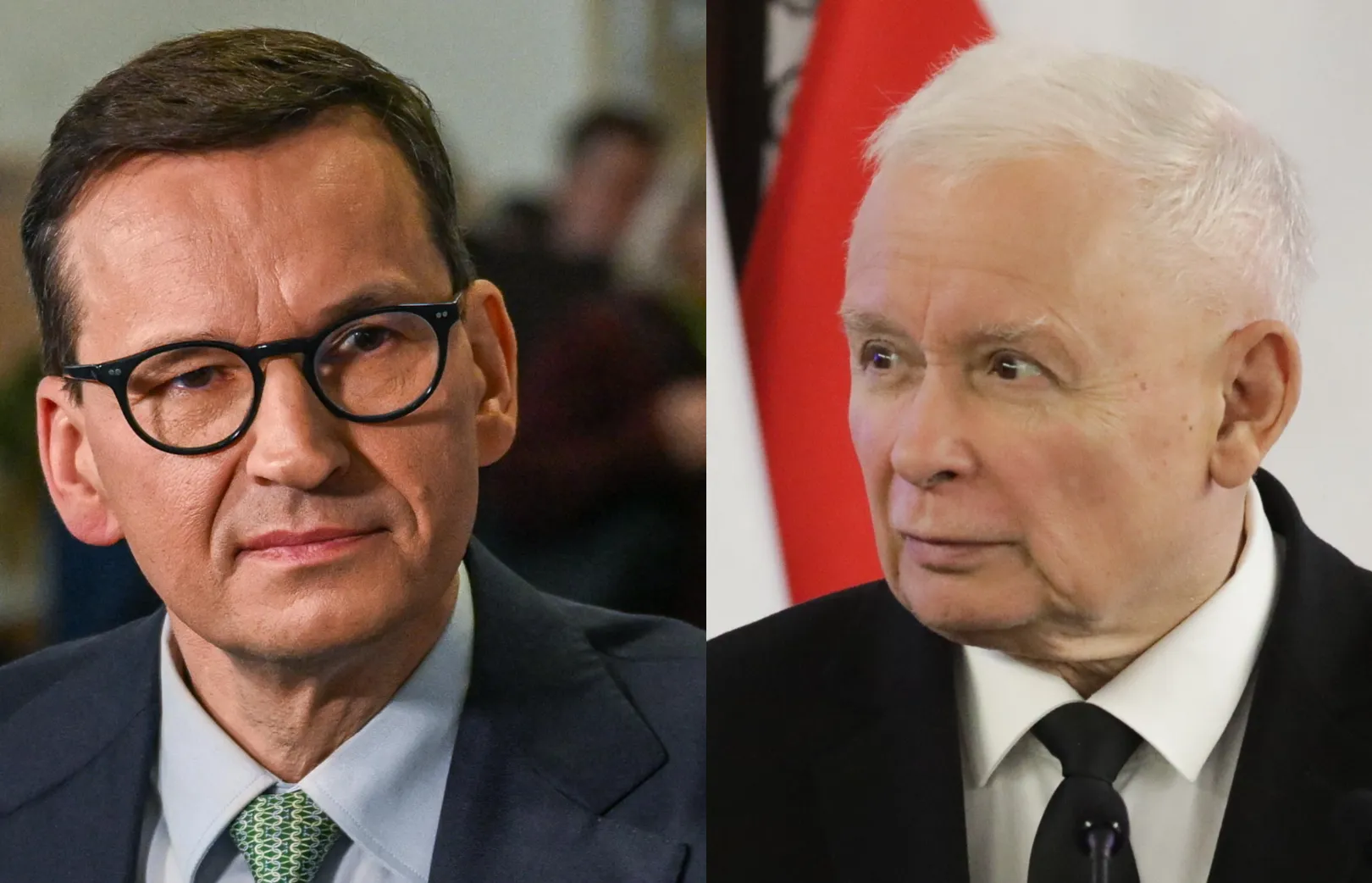 Prezes PiS Jarosław Kaczyński i wiceprezes PiS Mateusz Morawiecki. Fot. PAP/Tomasz Gzell/Darek Delmanowicz