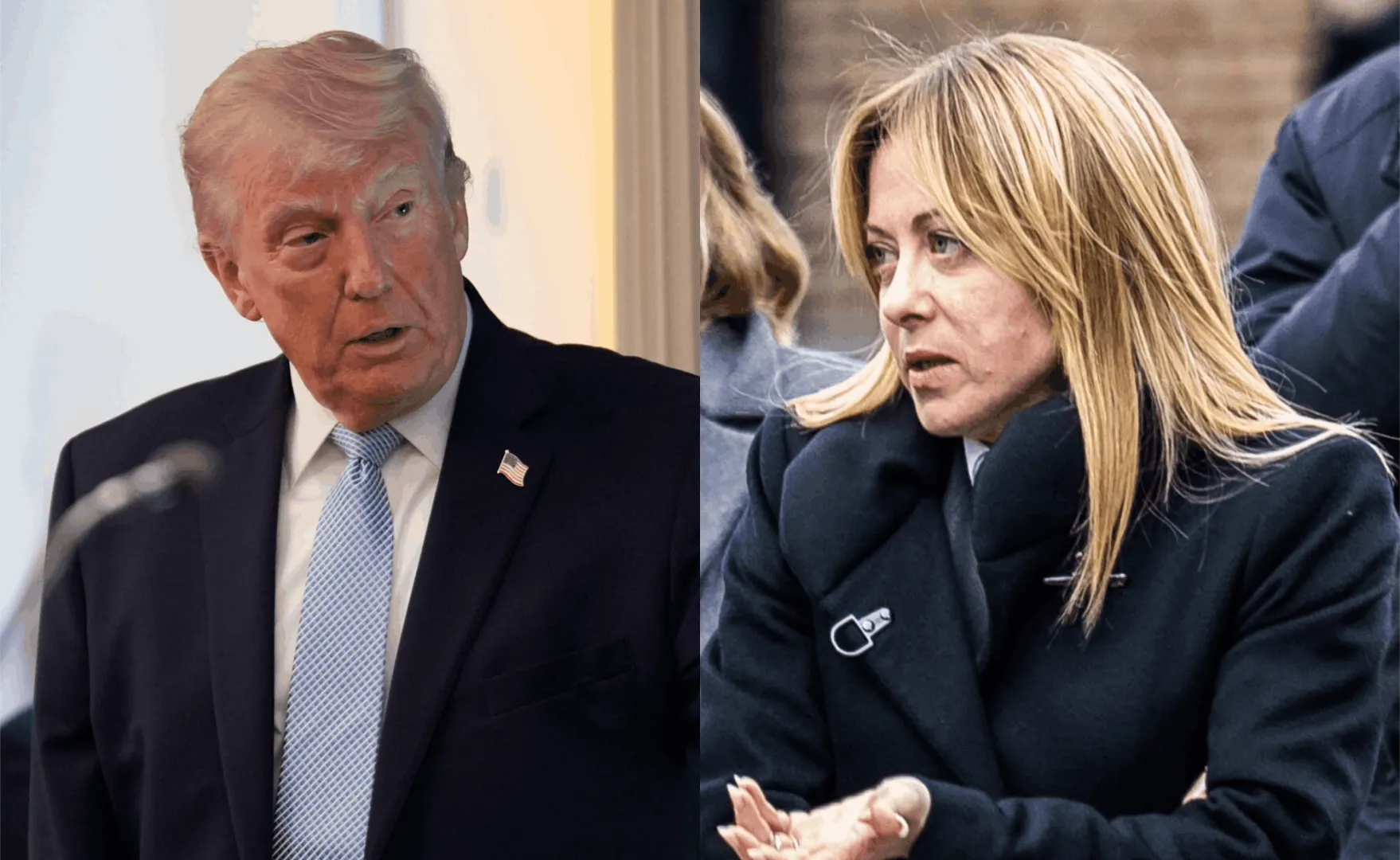 Prezydent USA Donald Trump i premier Włoch Giorgia Meloni. Fot. PAP/Wiktor Dąbkowski/EPA/YURI GRIPAS / POOL