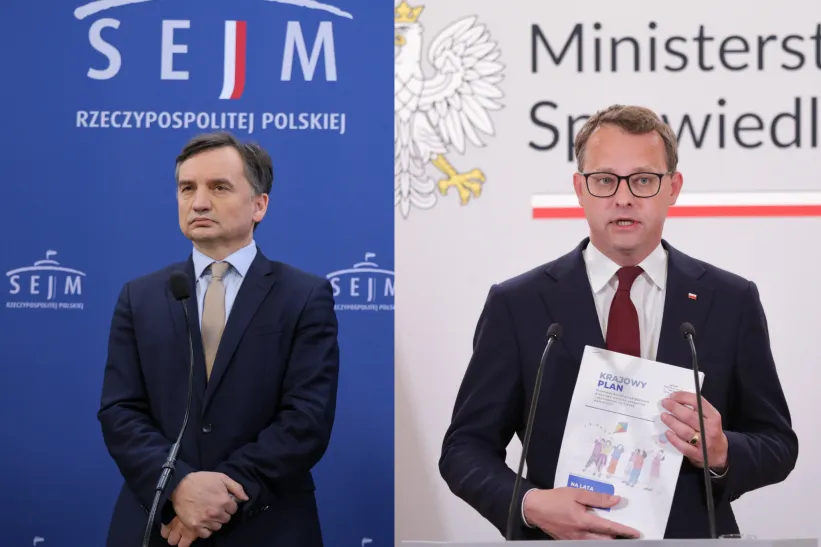 Zbigniew Ziobro (L) i Marcin Romanowski (P). Fot. PAP/Paweł Supernak/Tomasz Gzell